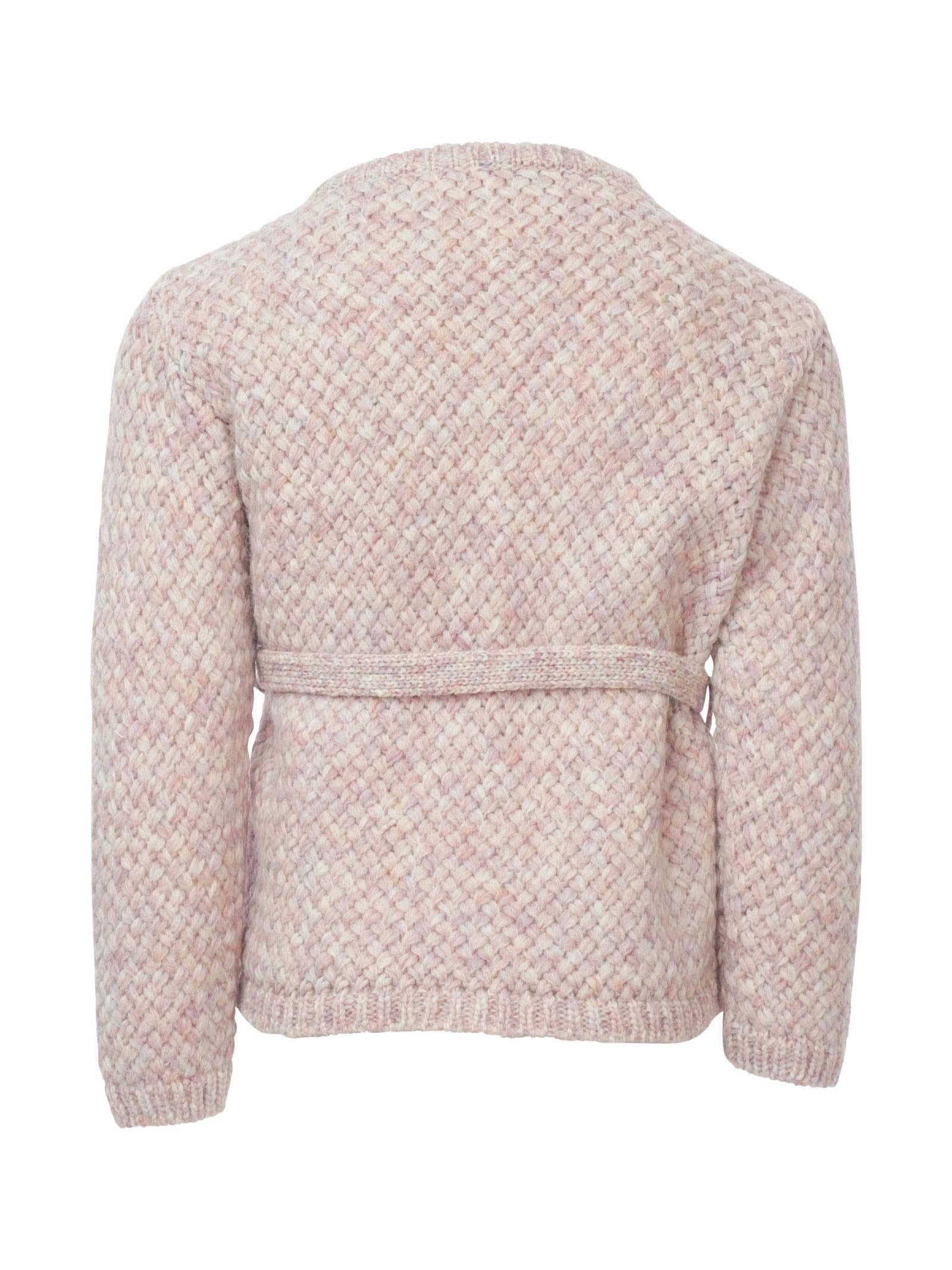 Cardigan intrecciato lilla e rosa - Image 3