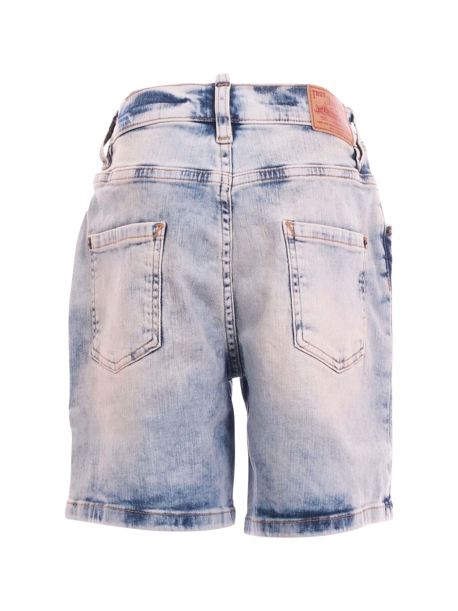 Bermuda Dsquared blu in denim elasticizzato in vita - Image 3