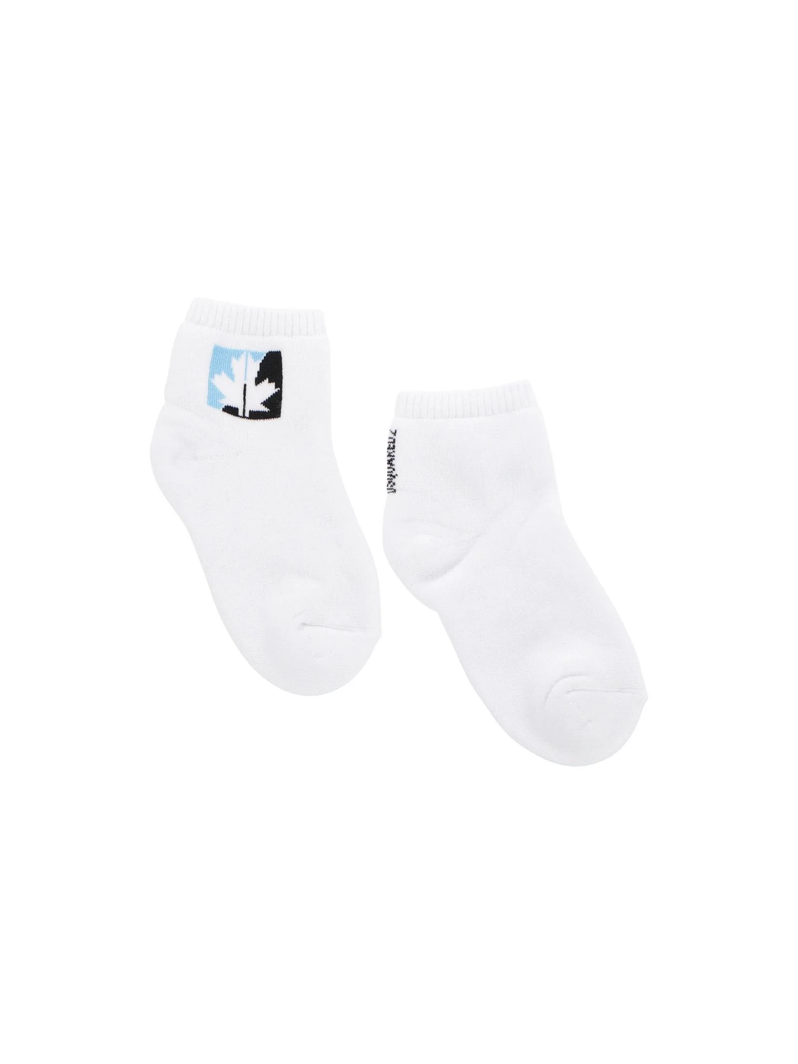 Calzini bianchi con logo nero e azzurro - Image 2
