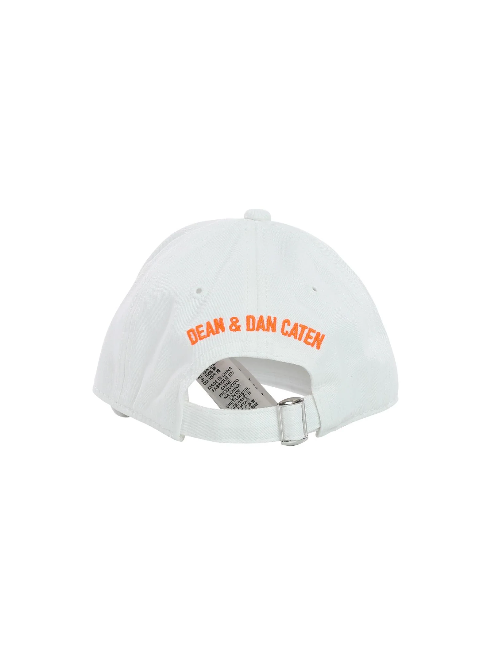Cappello bianco con logo Icon arancio fluo sfumato - Image 3