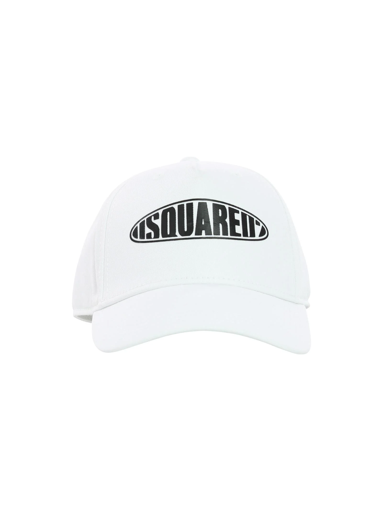 Cappello bianco con visiera e logo