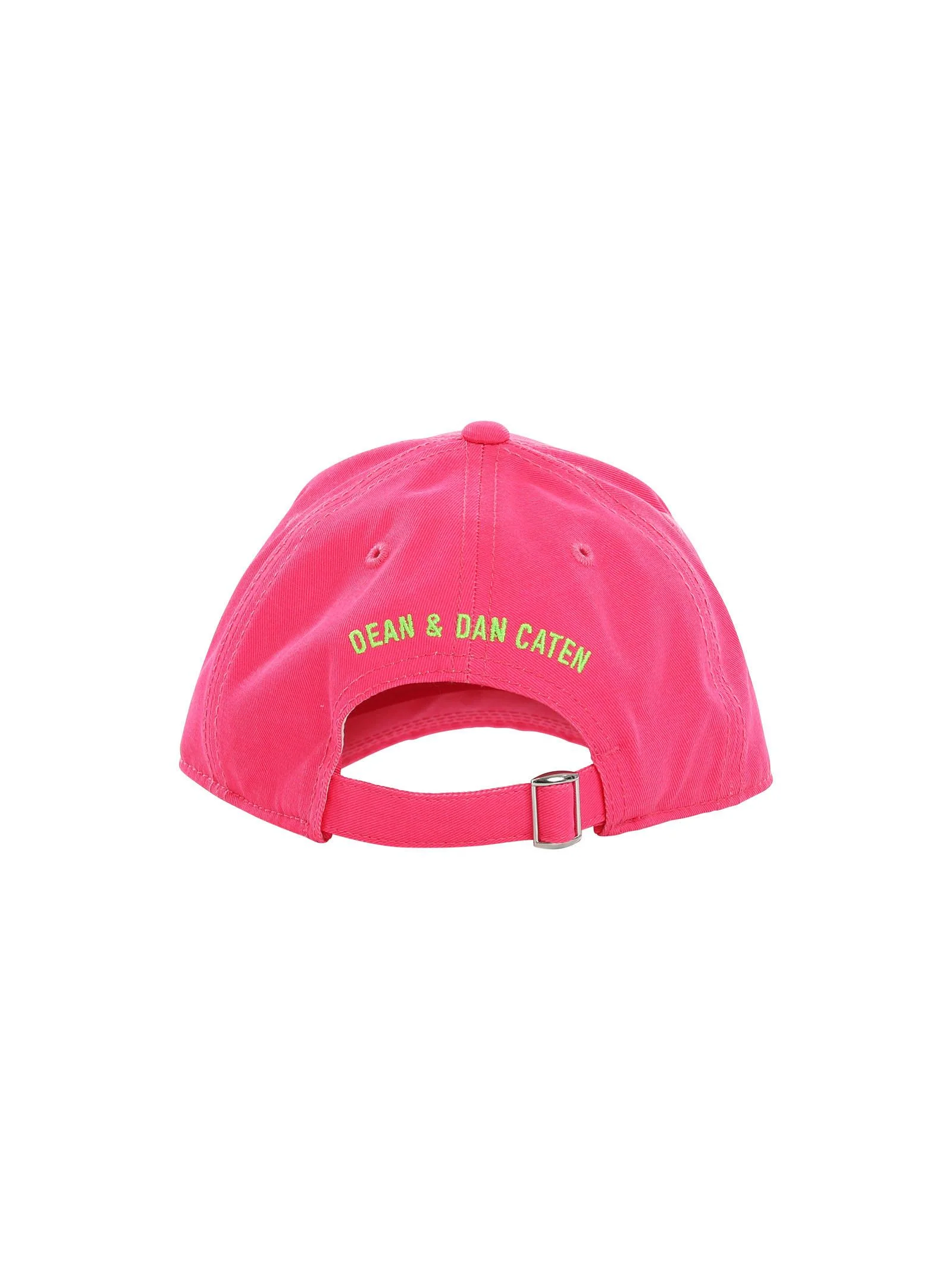 Cappello fucsia fluo con visiera e logo Icon verde fluo - Image 3