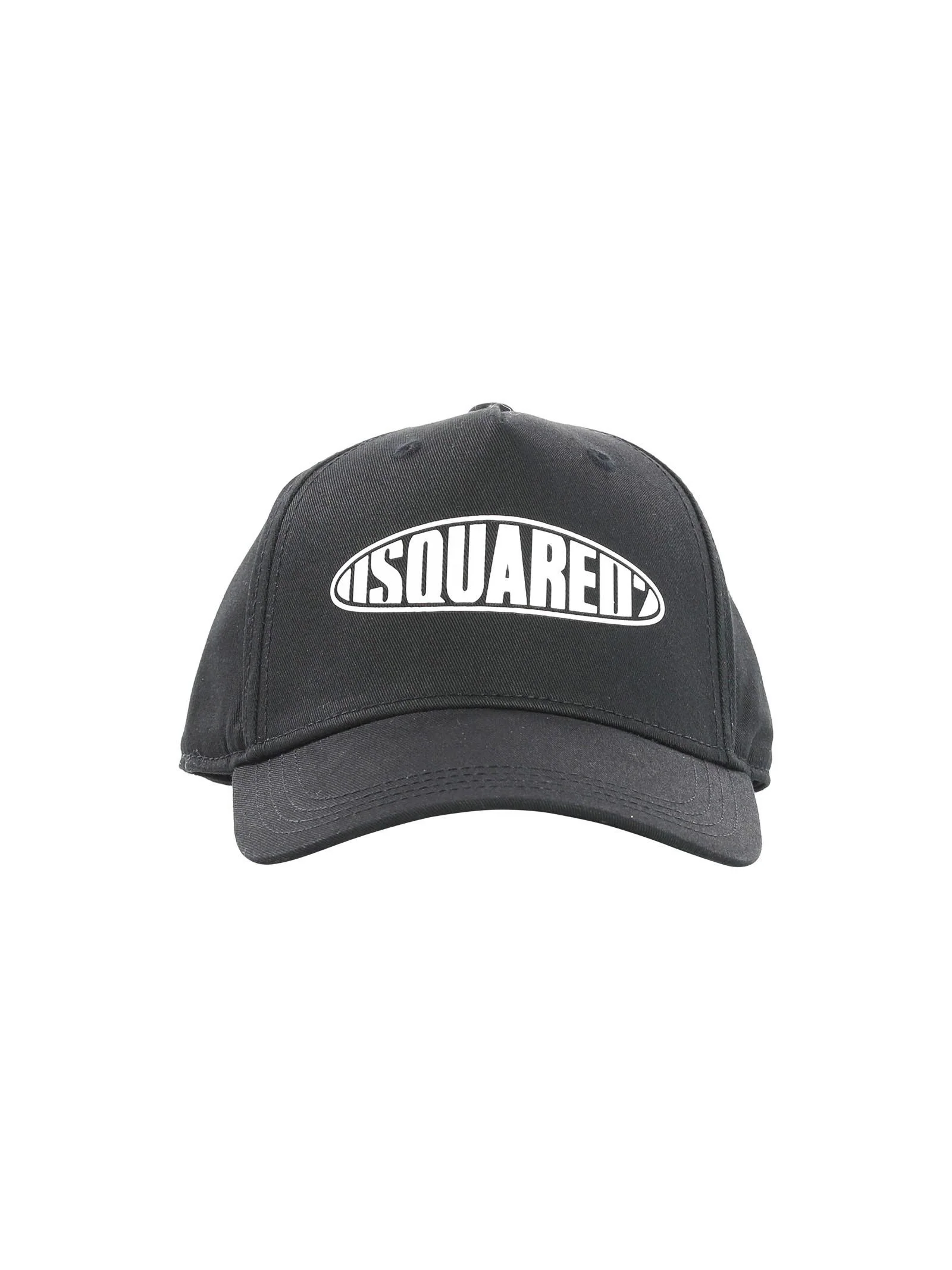 Cappello nero con visiera e logo