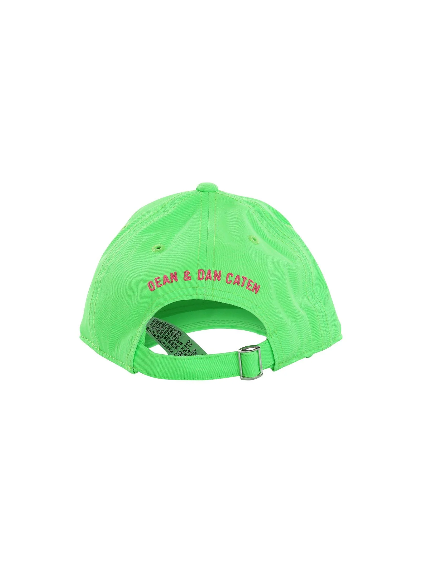 Cappello verde fluo con visiera e logo Icon fucsia fluo - Image 3