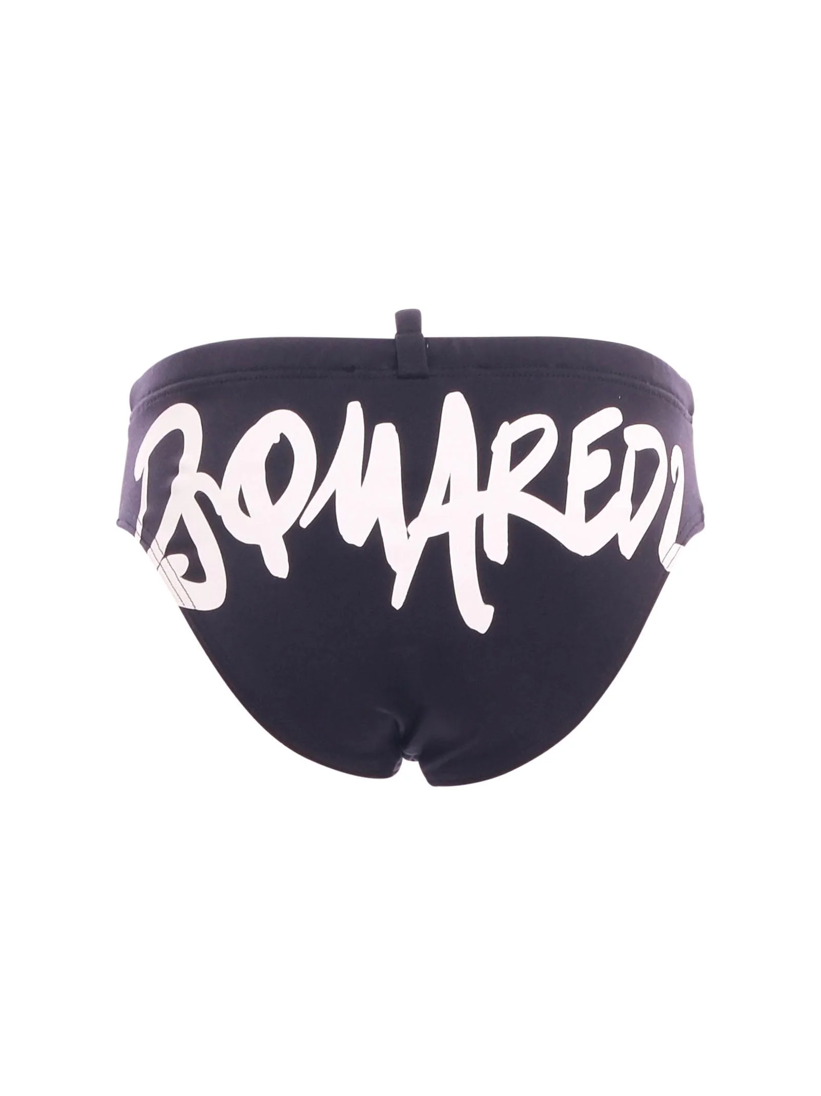 Costume a mutandina Dsquared nero con logo posteriore a contrasto - Image 3