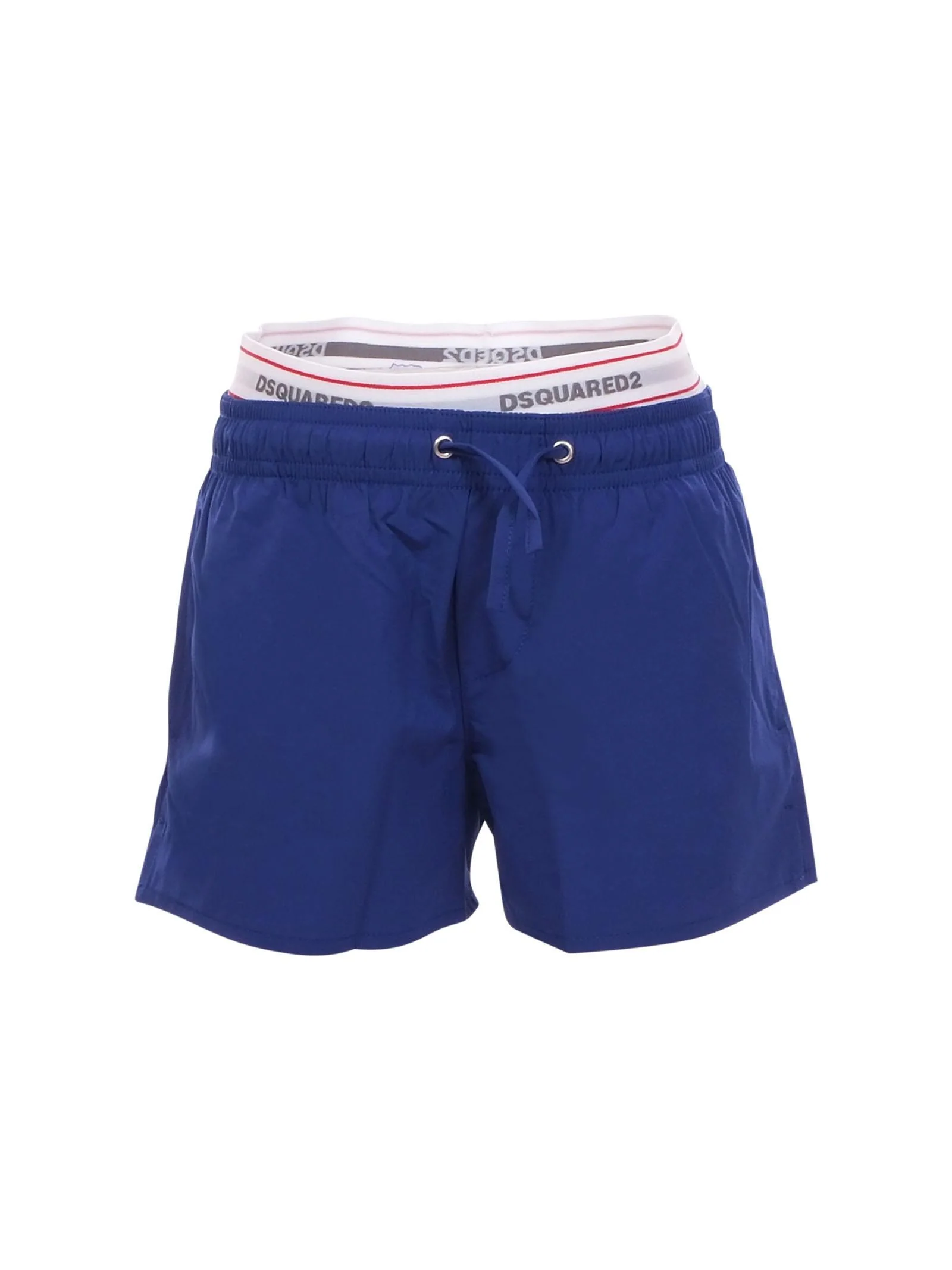 Costume Dsquared blu con boxer logato all over