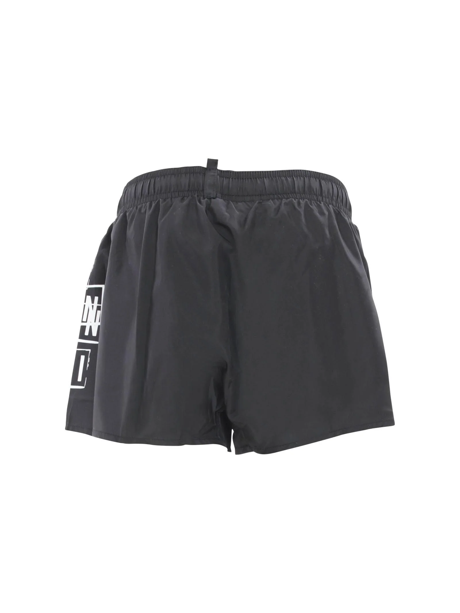Costume shorts nero con stampa laterale bianca - Image 3