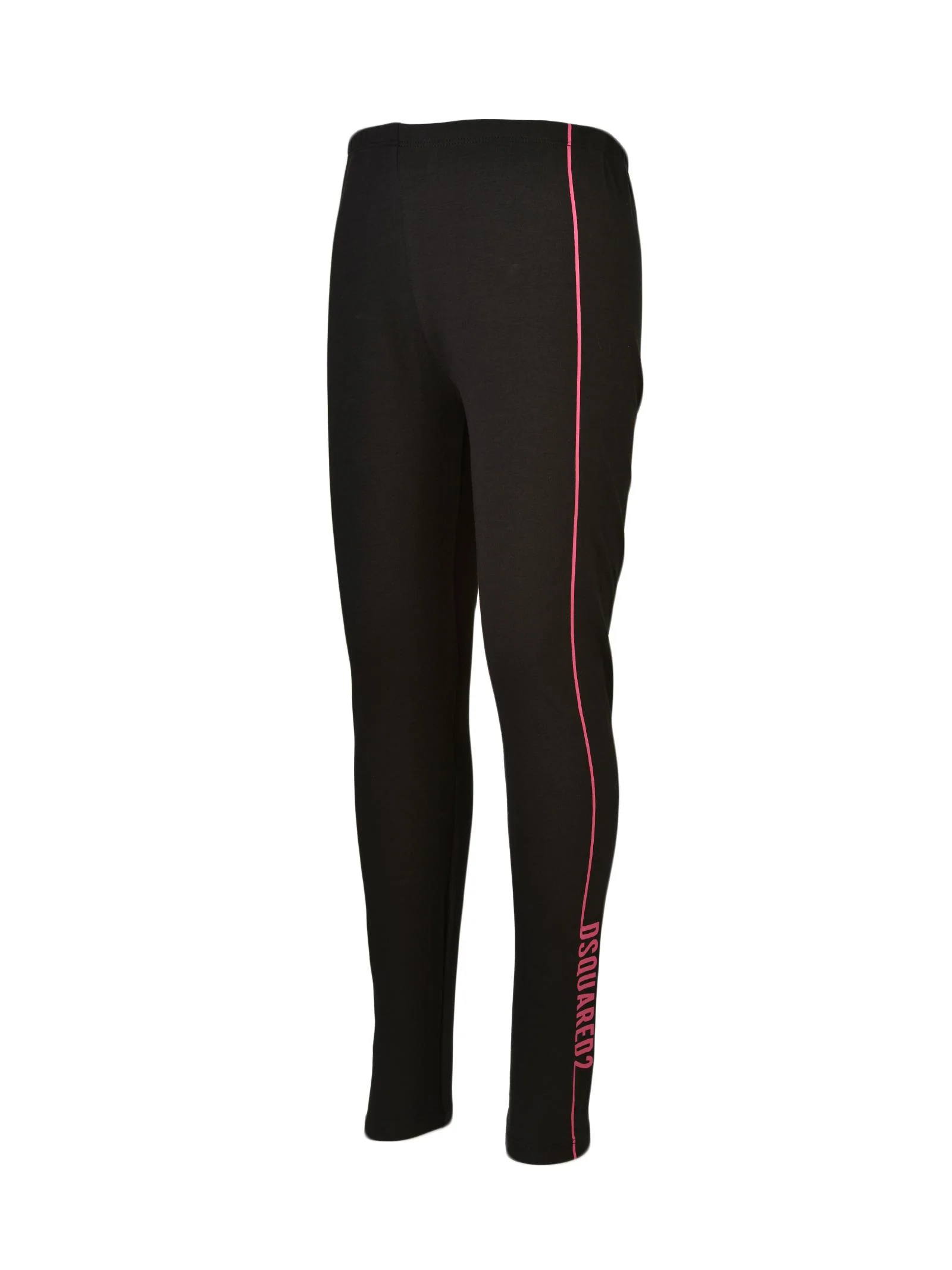 Leggings nero con bande fucsia - Image 2