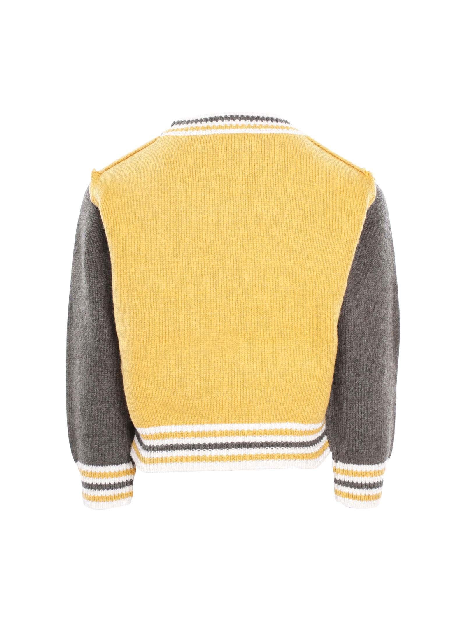 Maglioncino Dsquared giallo a righe verdi - Image 3