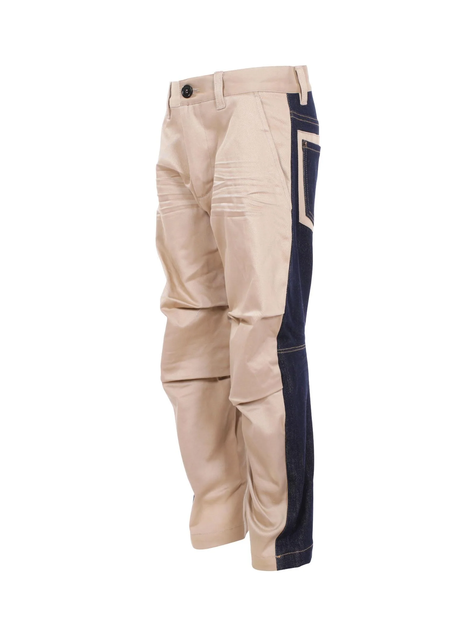Pantalone Dsquared beige dritto con inserti - Image 2