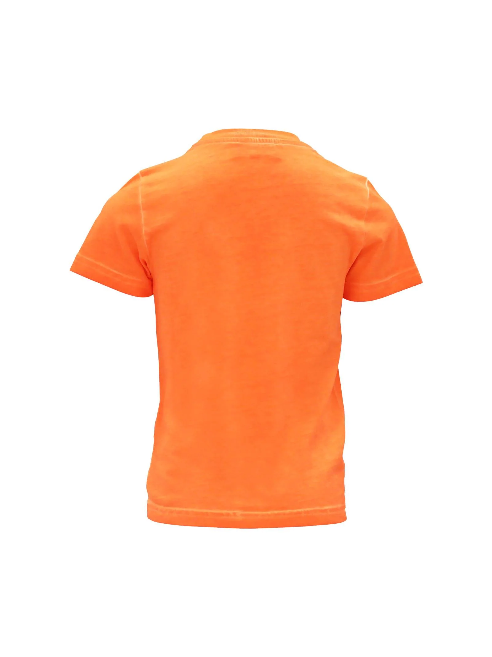 T-shirt arancio fluo con applicazione logo Icon verde - Image 3
