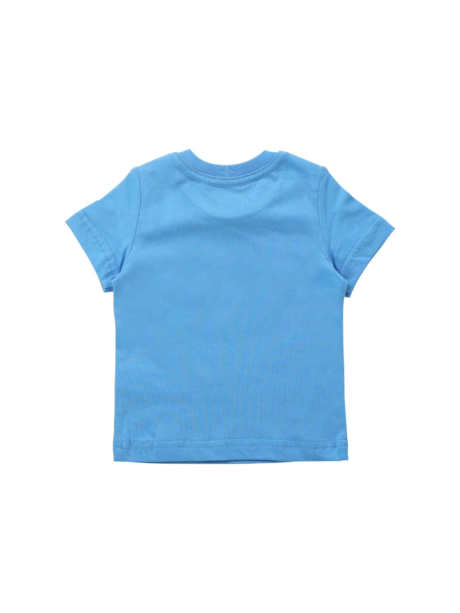 T-shirt blu con stampa logo rossa - Image 2