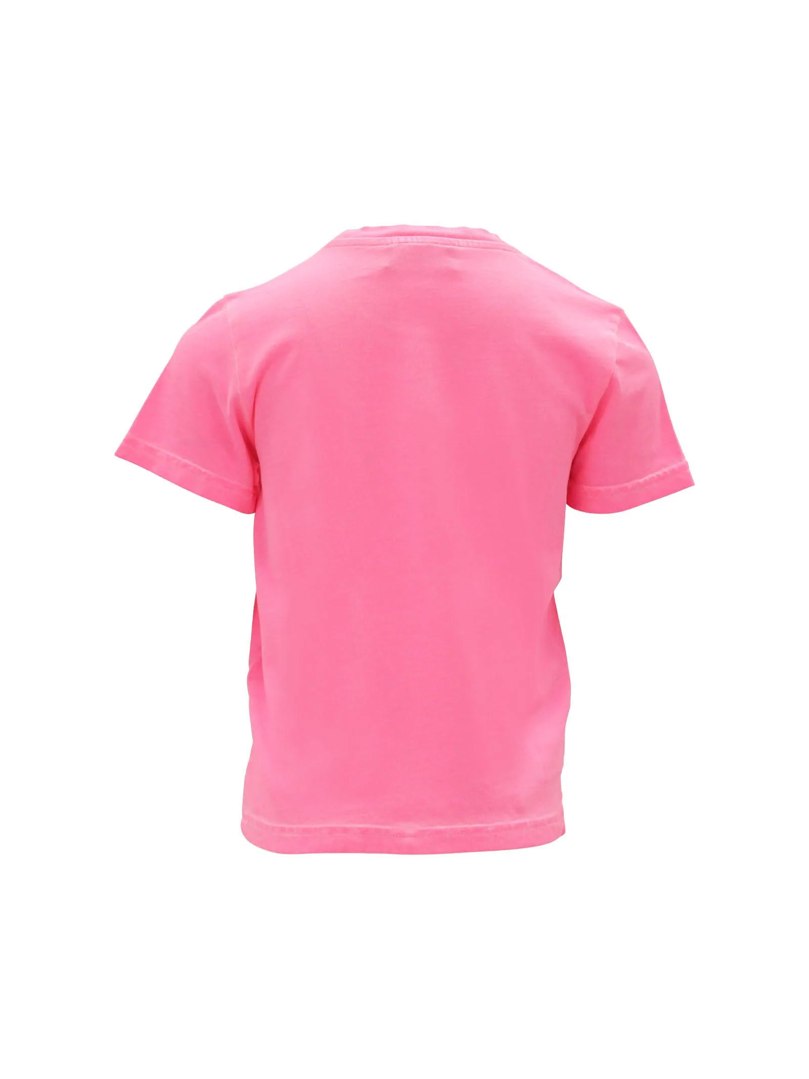 T-shirt fucsia fluo con applicazione logo Icon verde - Image 3