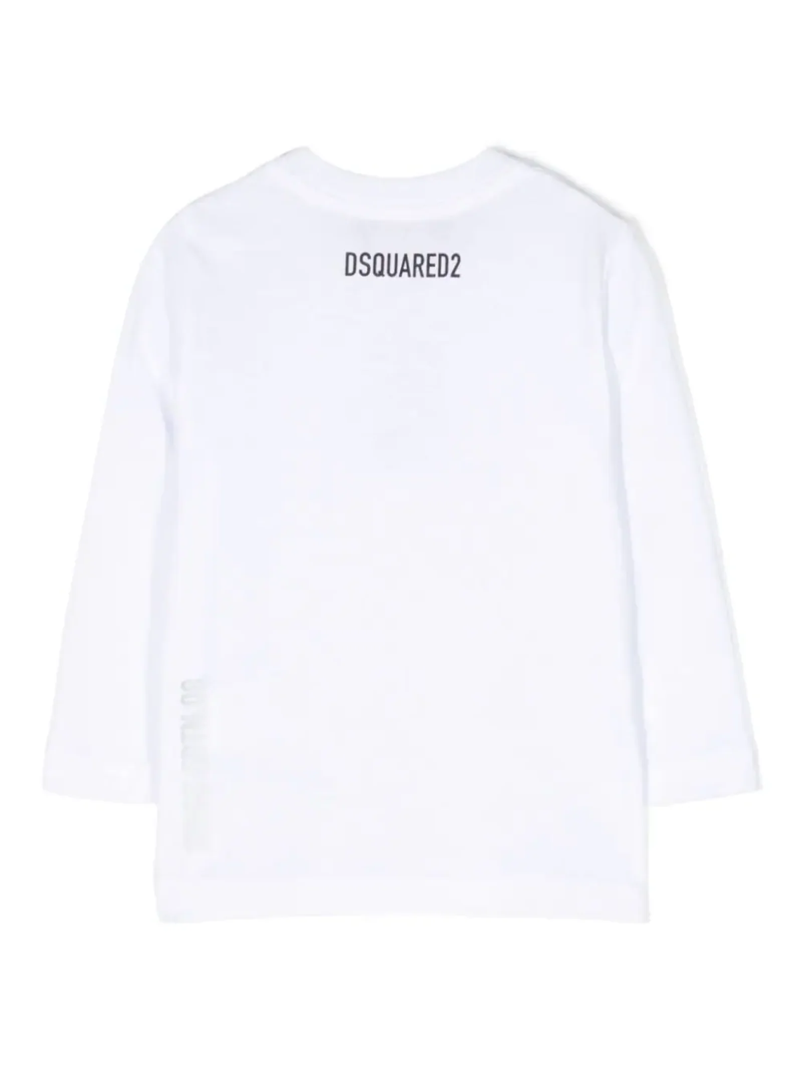 T-shirt manica lunga bianca con logo in gomma - Image 2