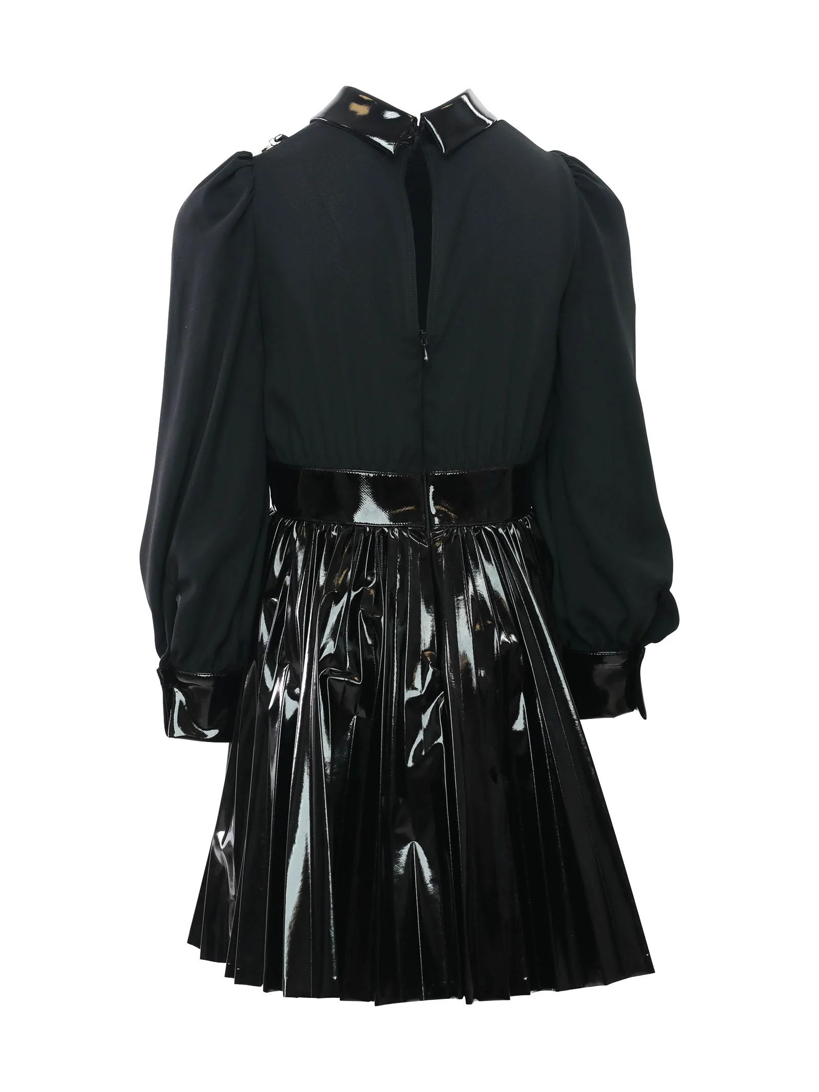 Abito nero con gonna in vinile - Image 3