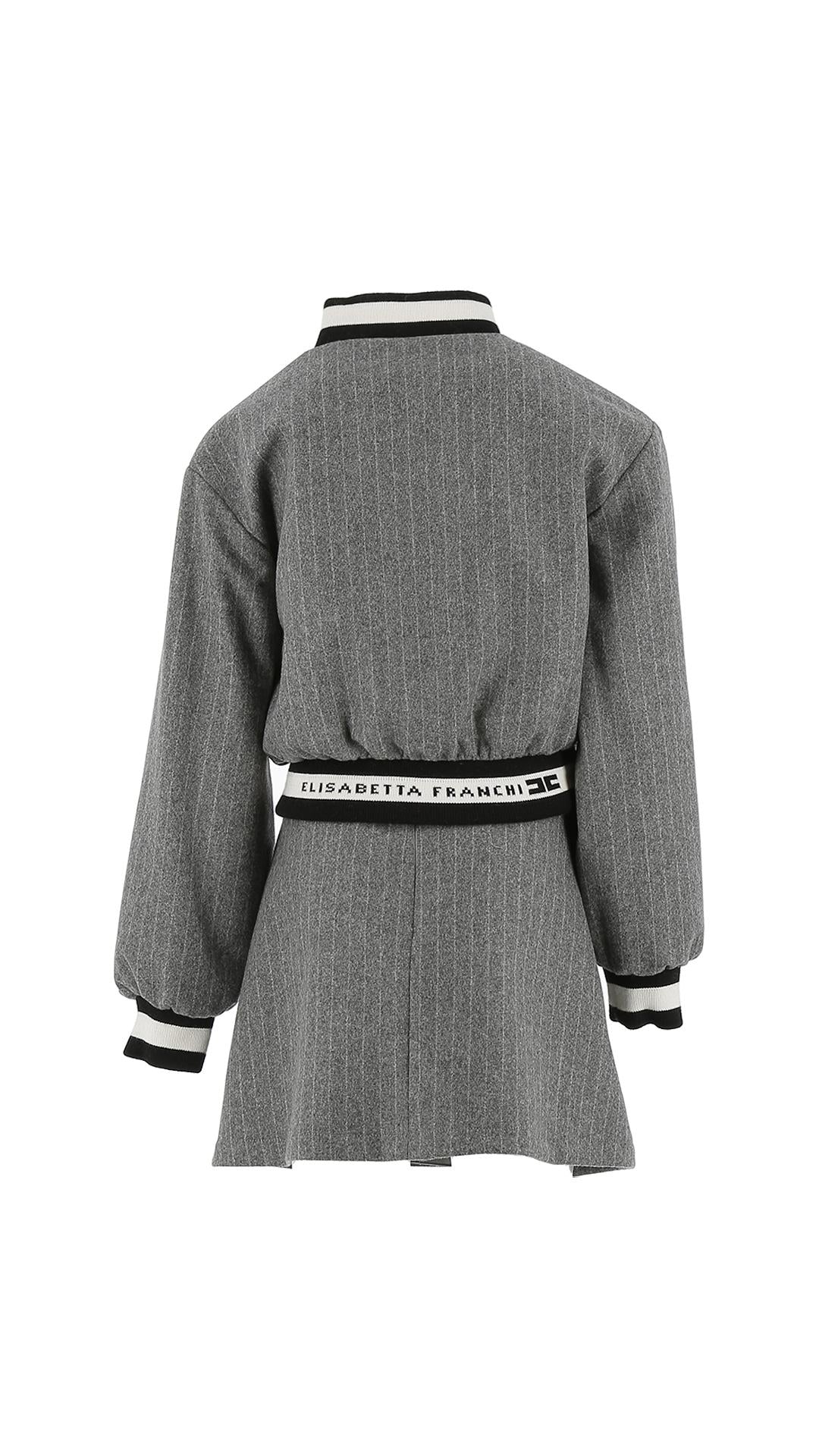 Giubbino Elisabetta Franchi profili elasticizzati nero bianco - Image 2