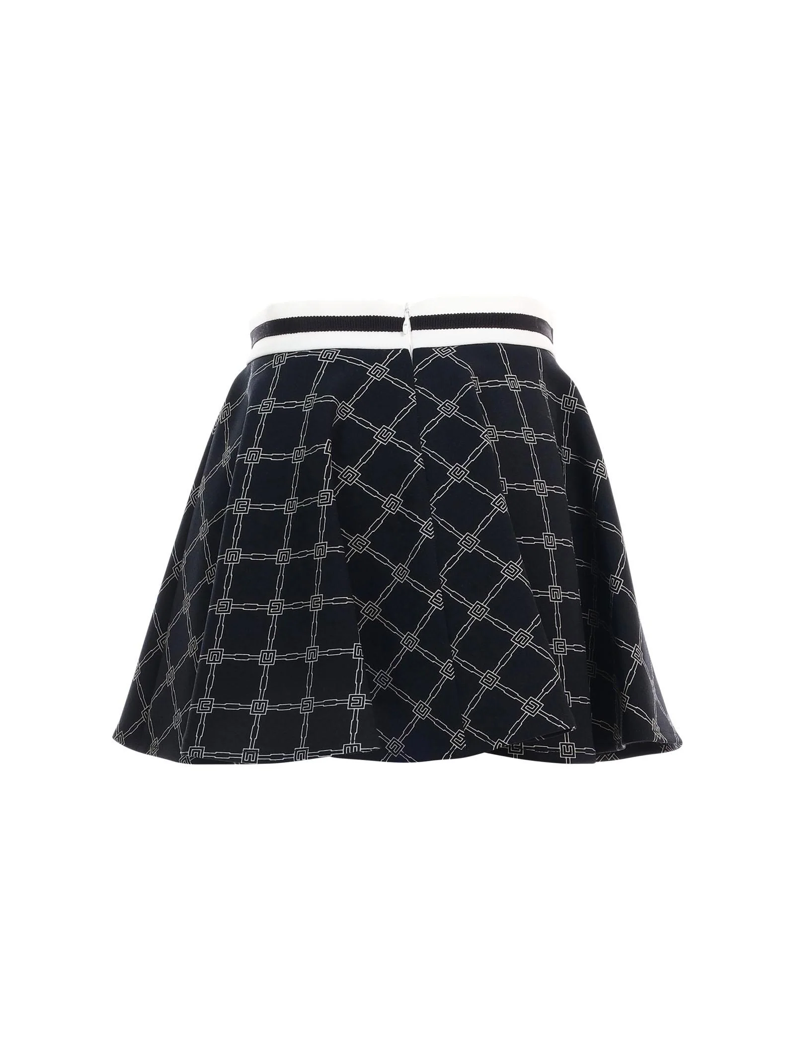 Gonna svasata Elisabetta Franchi nera con fantasia geometrica - Image 3