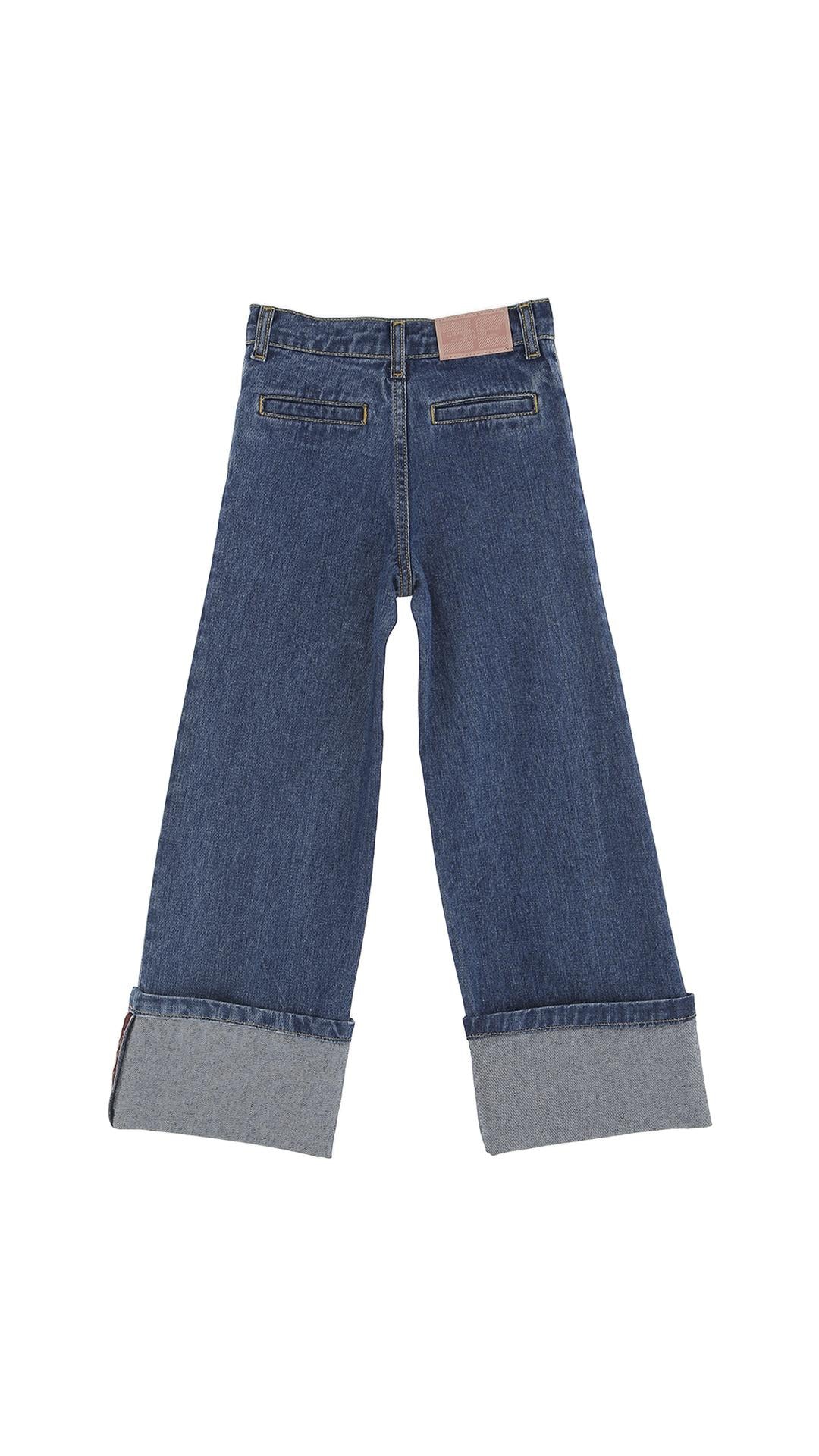 Jeans Elisabetta Franchi denim effetto schiarito gamba ampia - Image 2
