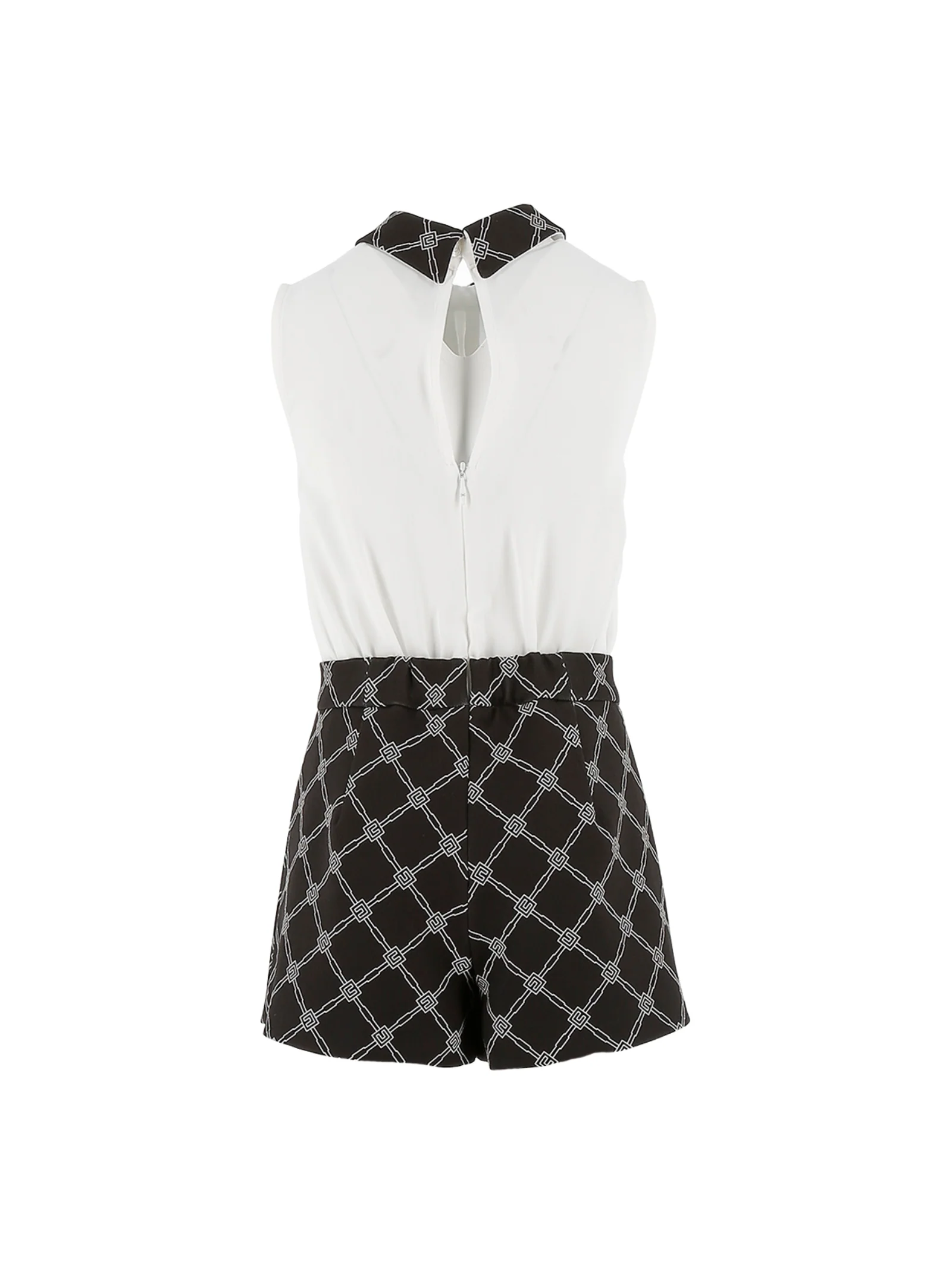 Tuta Elisabetta Franchi bianca e nera con fantasia geometrica - Image 2