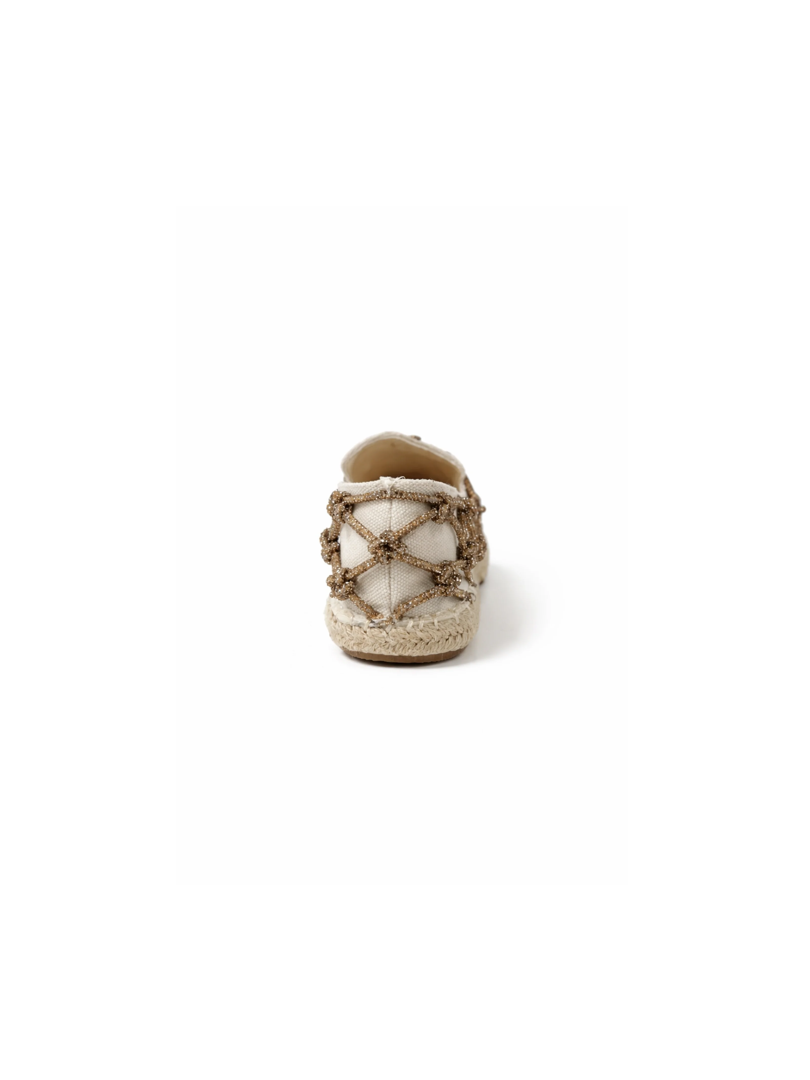 Espradillas Pho Firenze beige con lavorazione intreccio in strass - Image 3