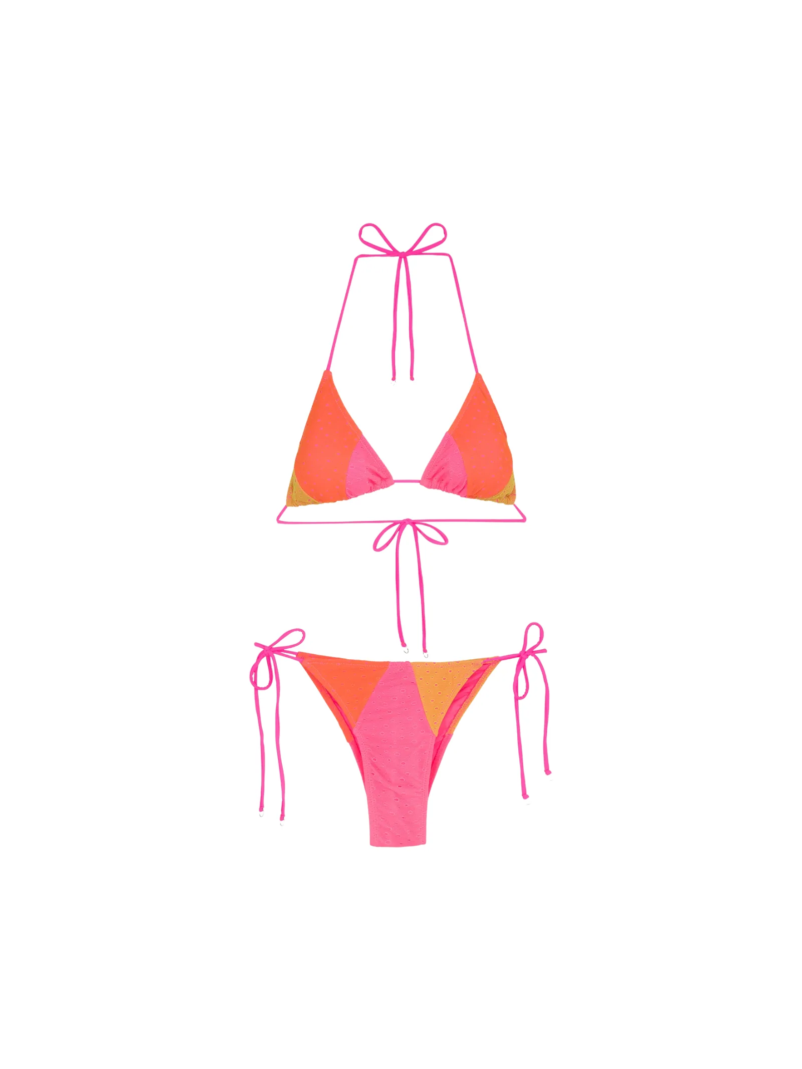 Bikini triangolo e slip laccetto regolabile Ethos fucsia