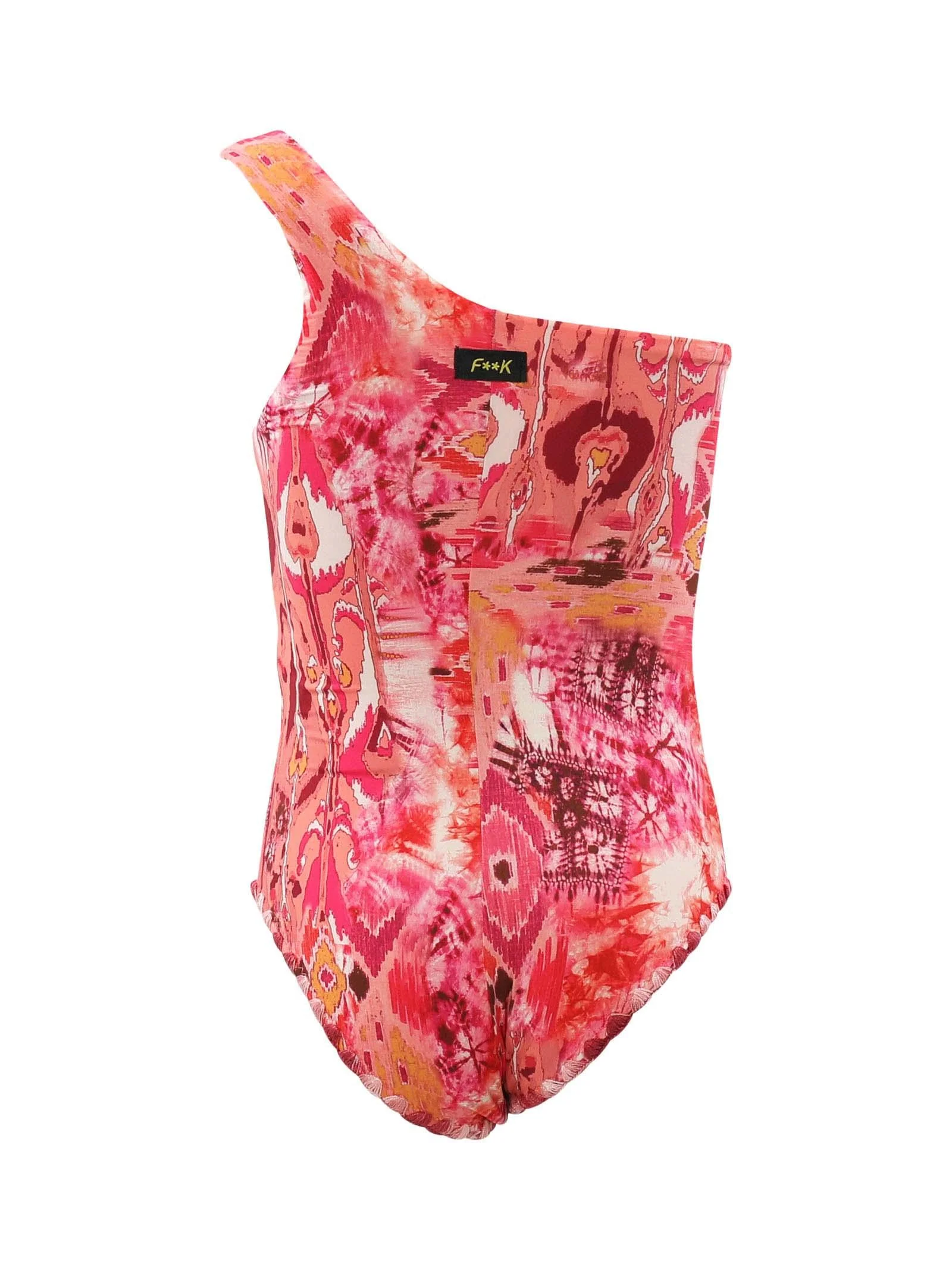 Costume intero a monospalla fantasia fucsia - Image 3