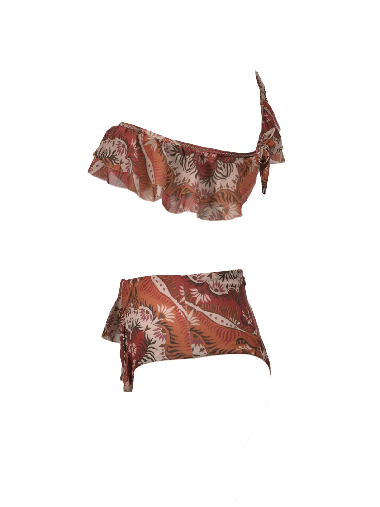 Costume monospalla e slip alto in fantasia Rough - Image 2