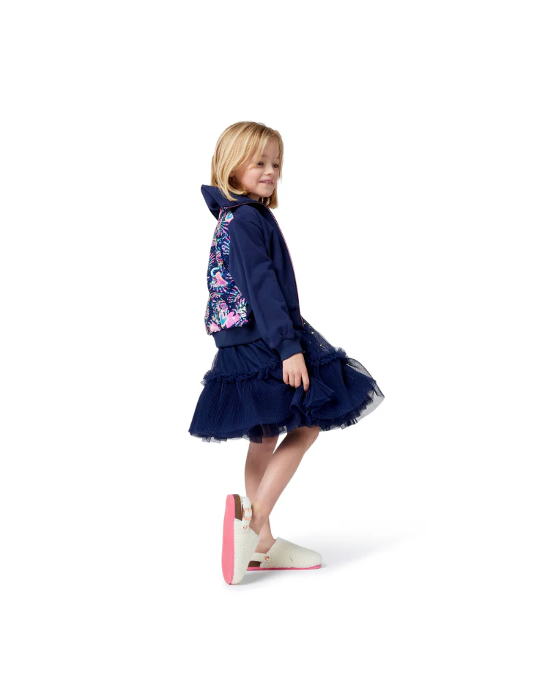 Felpa Billie Blush blu navy con retro glitter e cuori multicolor - Image 4