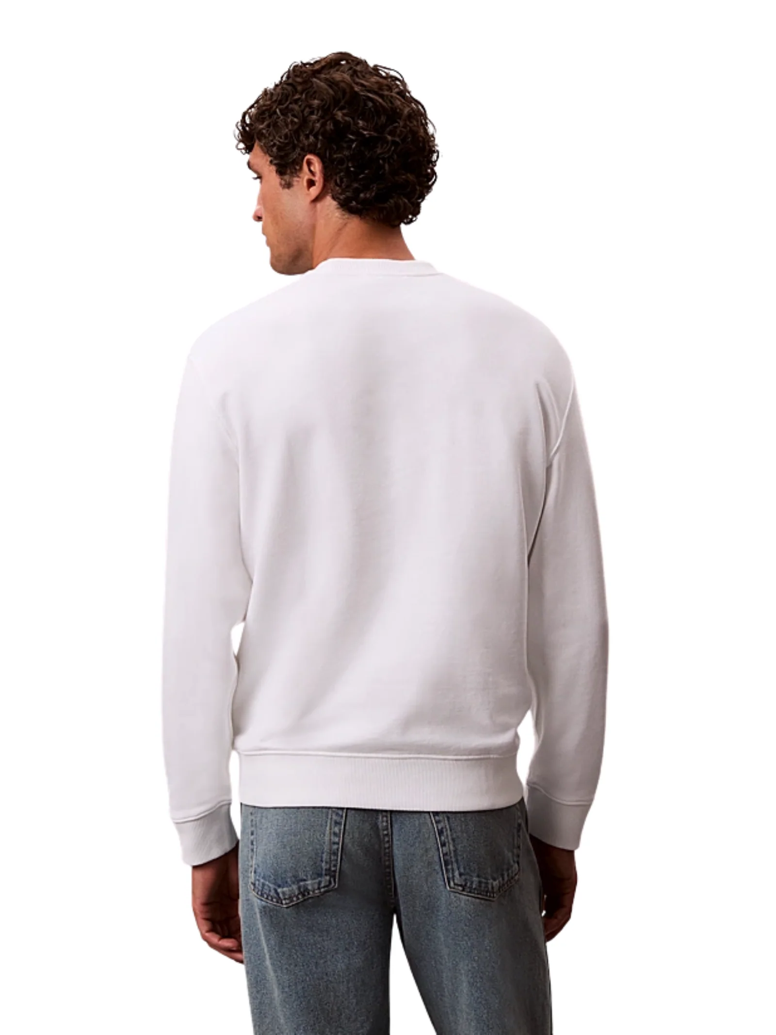 Felpa Calvin Klein bianca con logo CK - Image 2