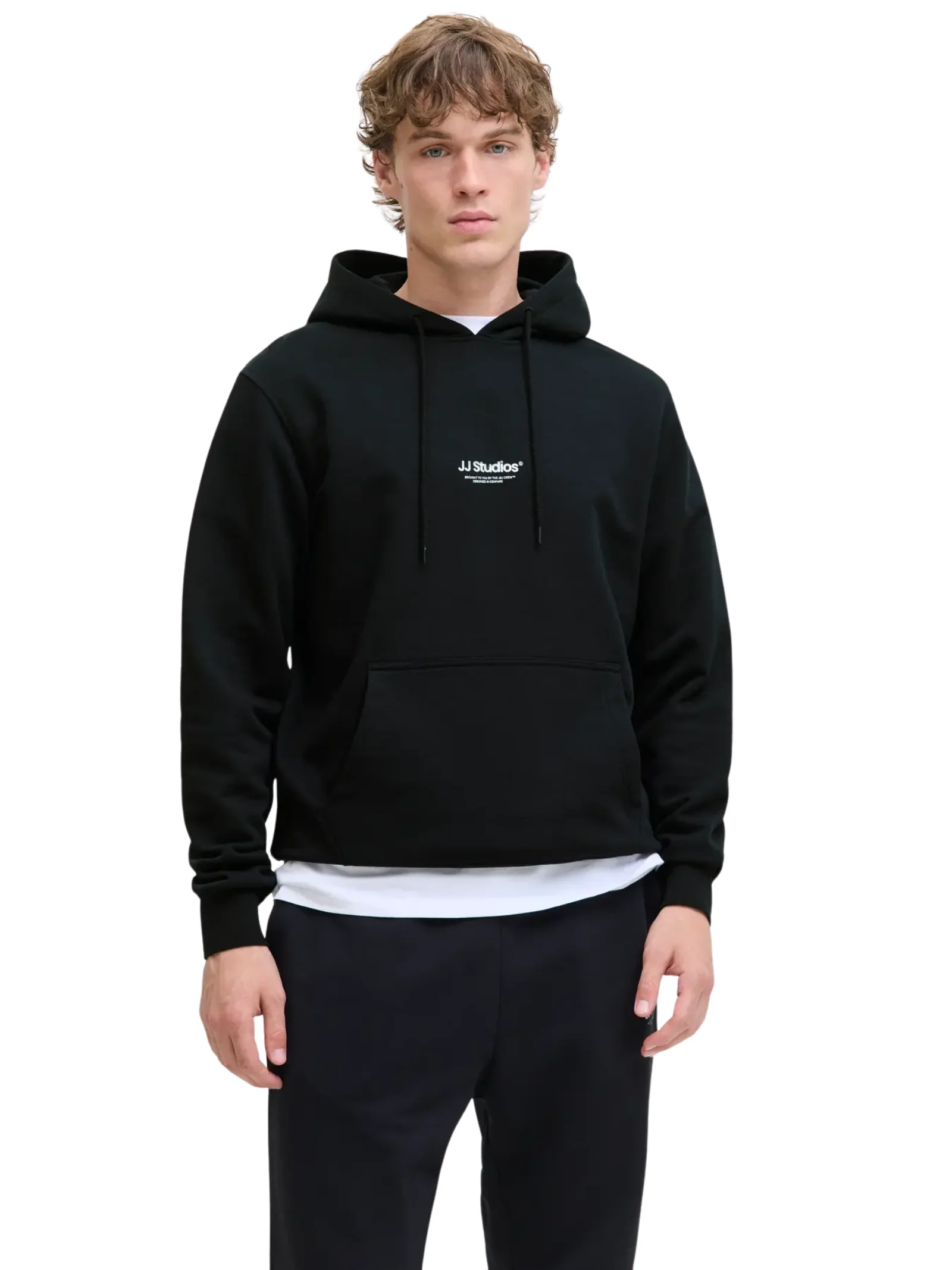 Felpa con cappuccio Jack & Jones nera
