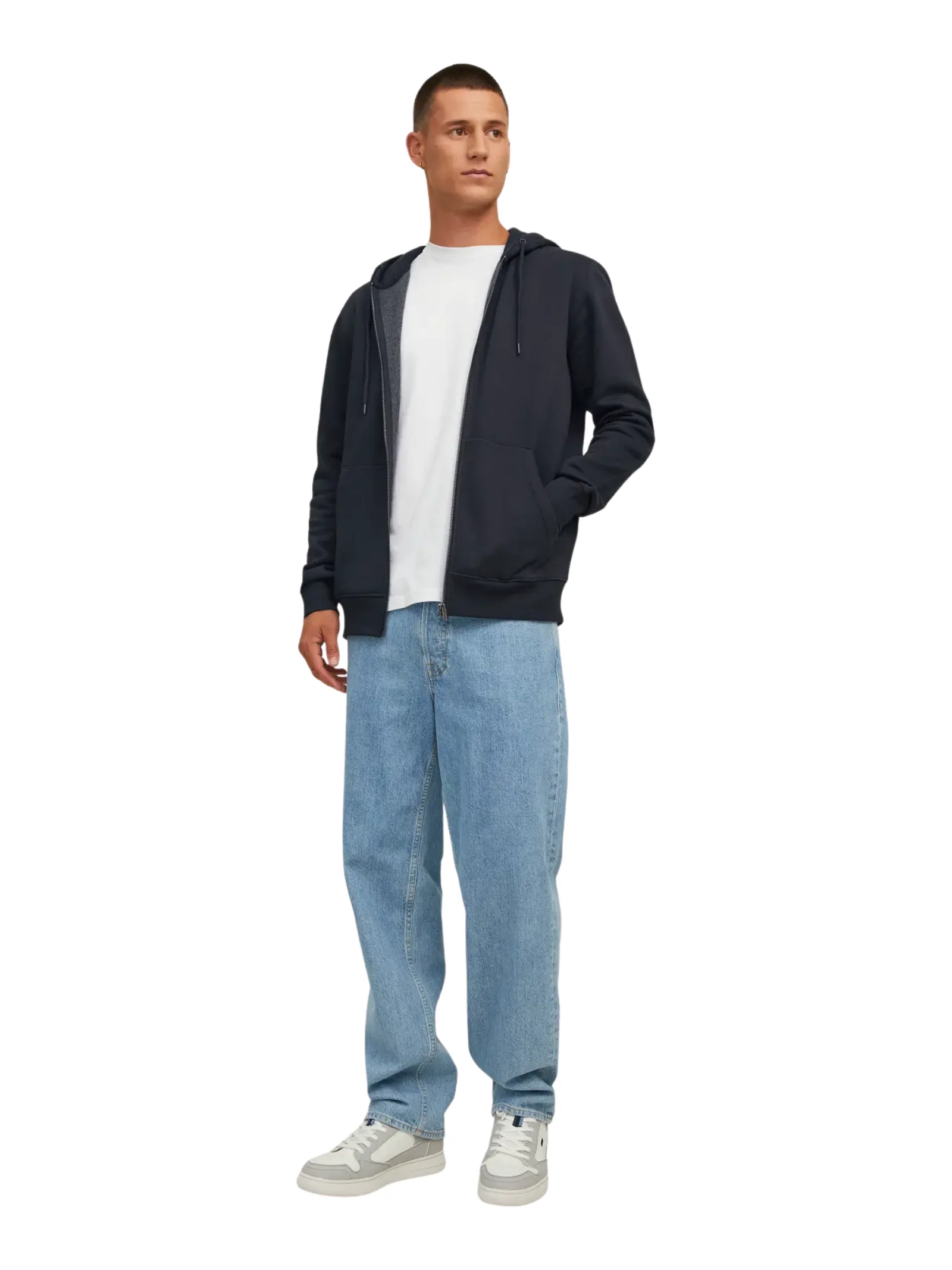 Felpa con zip e cappuccio Jack & Jones nera - Image 2