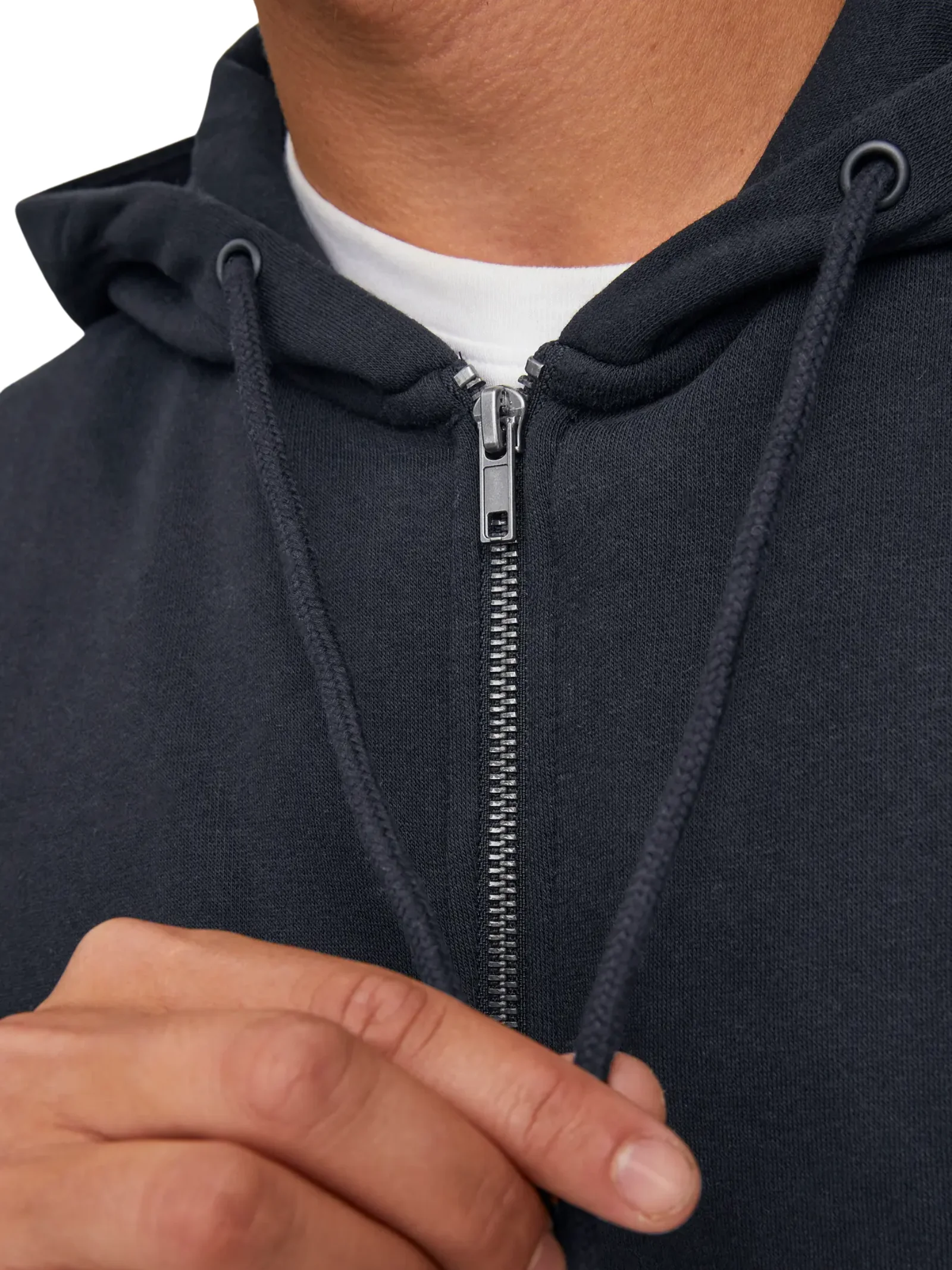 Felpa con zip e cappuccio Jack & Jones nera - Image 4