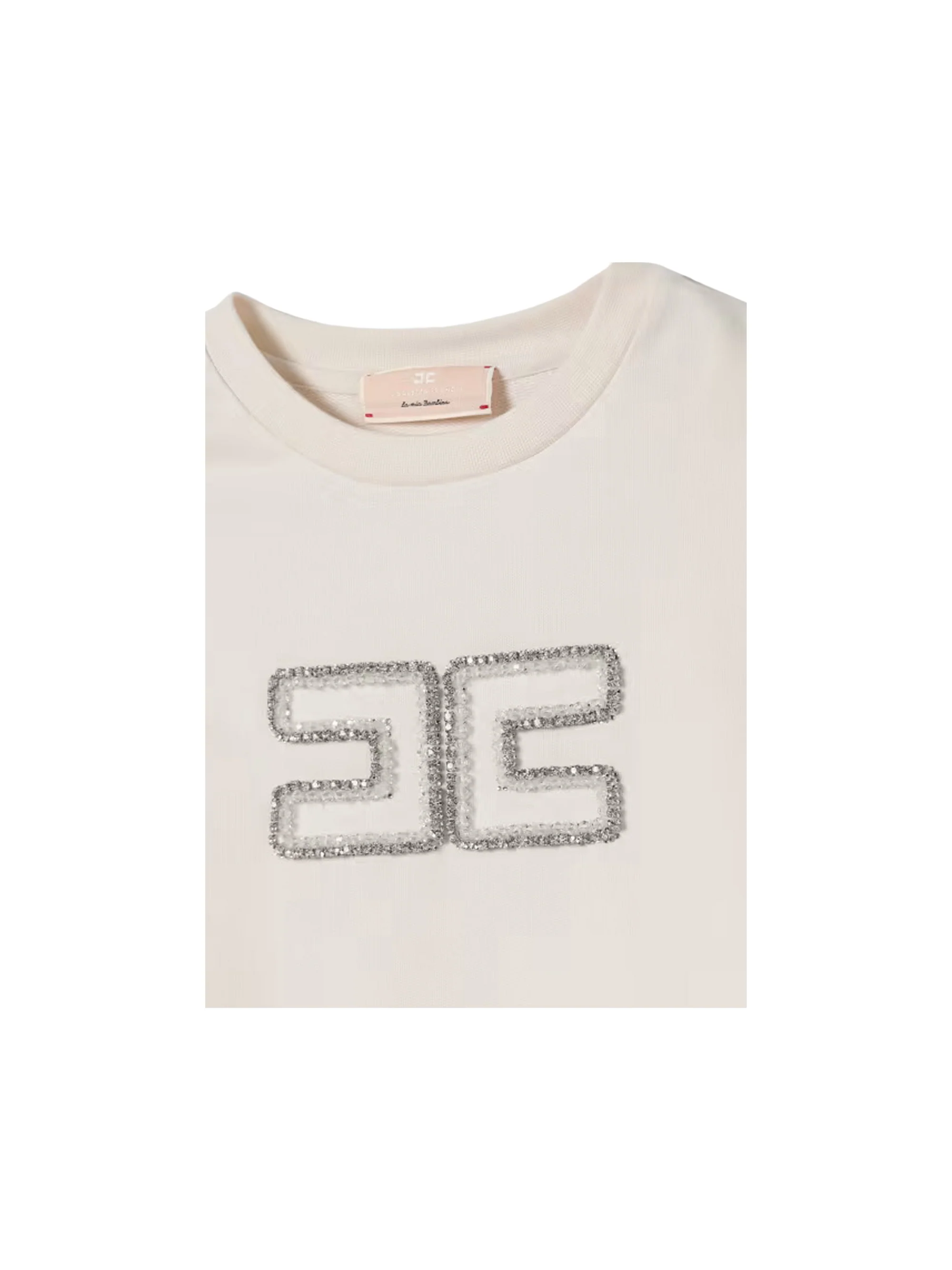 Felpa Elisabetta Franchi bianca con logo - Image 3