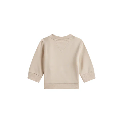 Felpa "Essential" Tommy Hilfiger beige con bandierina ricamata - Image 2