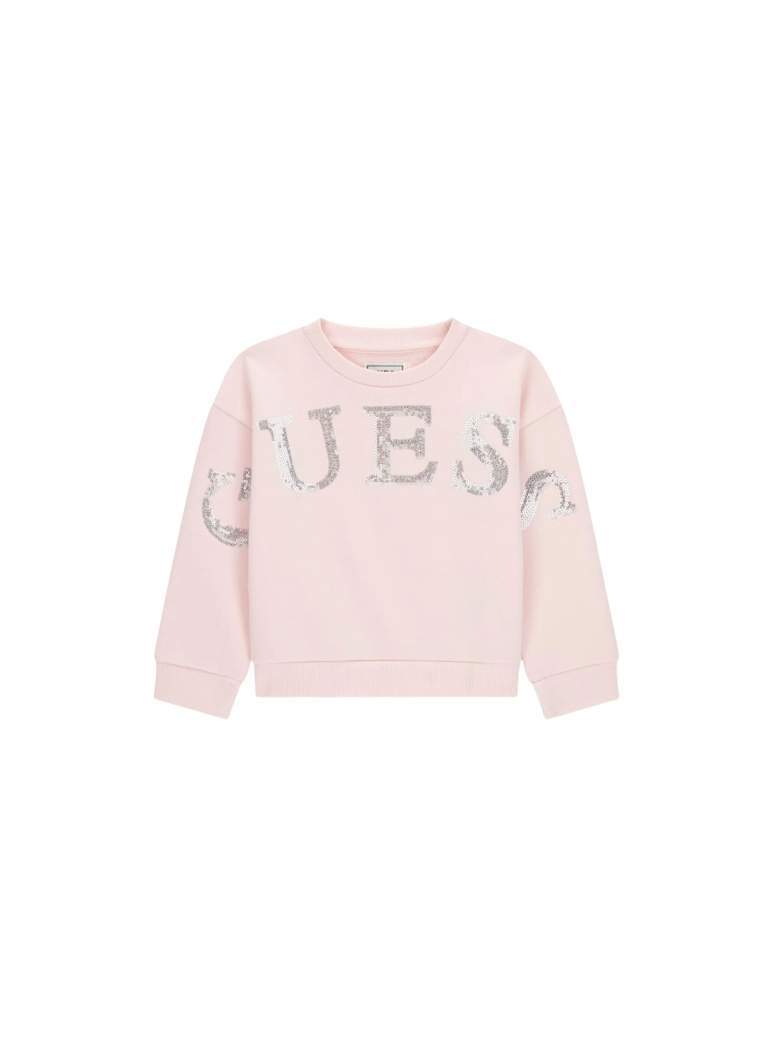 Felpa Guess rosa con logo argentato