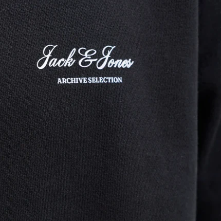 Felpa Jack & Jones nera con logo lettering sul petto - Image 3