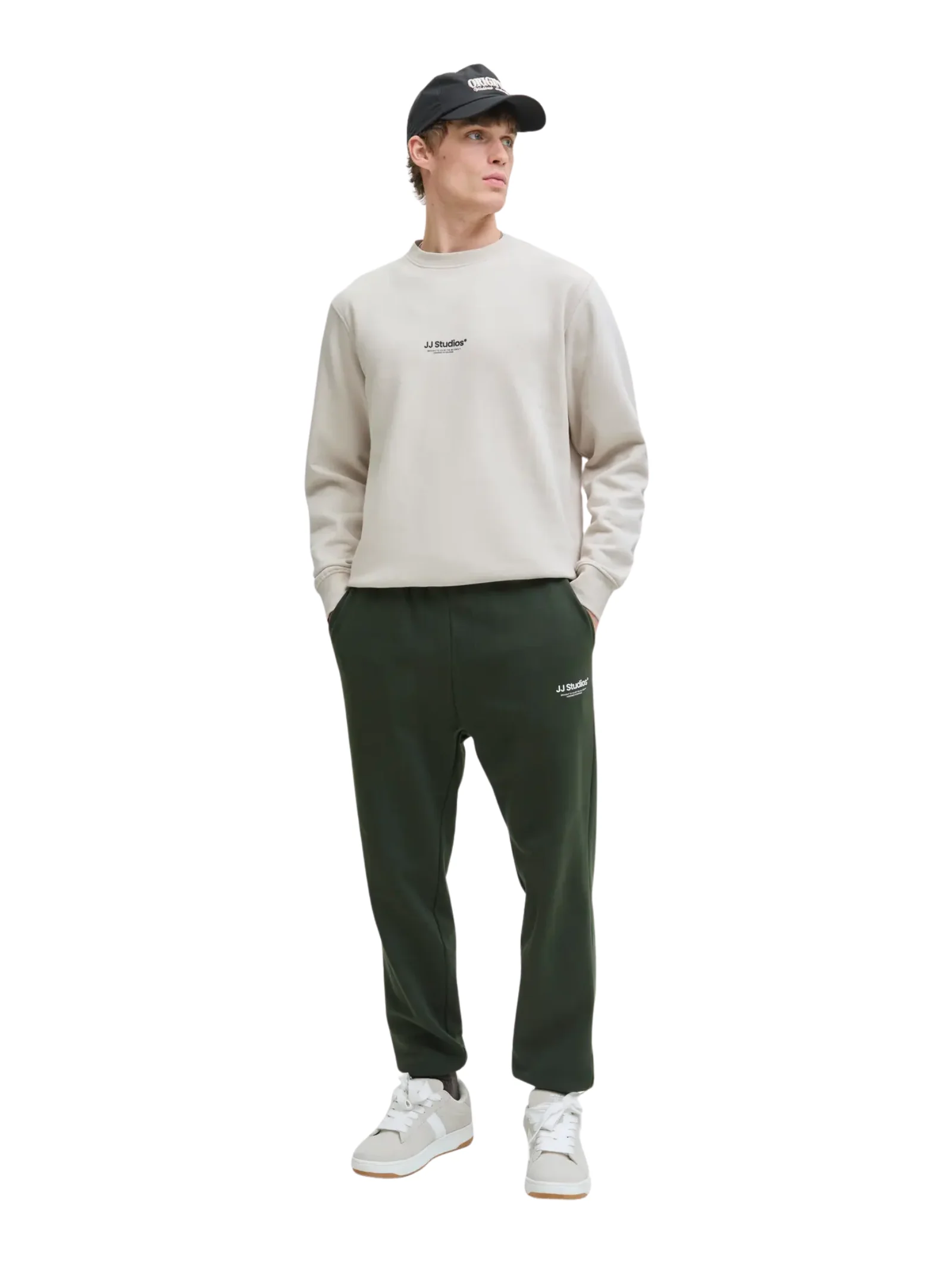 Felpa Jack & Jones panna con stampa a contrasto - Image 2