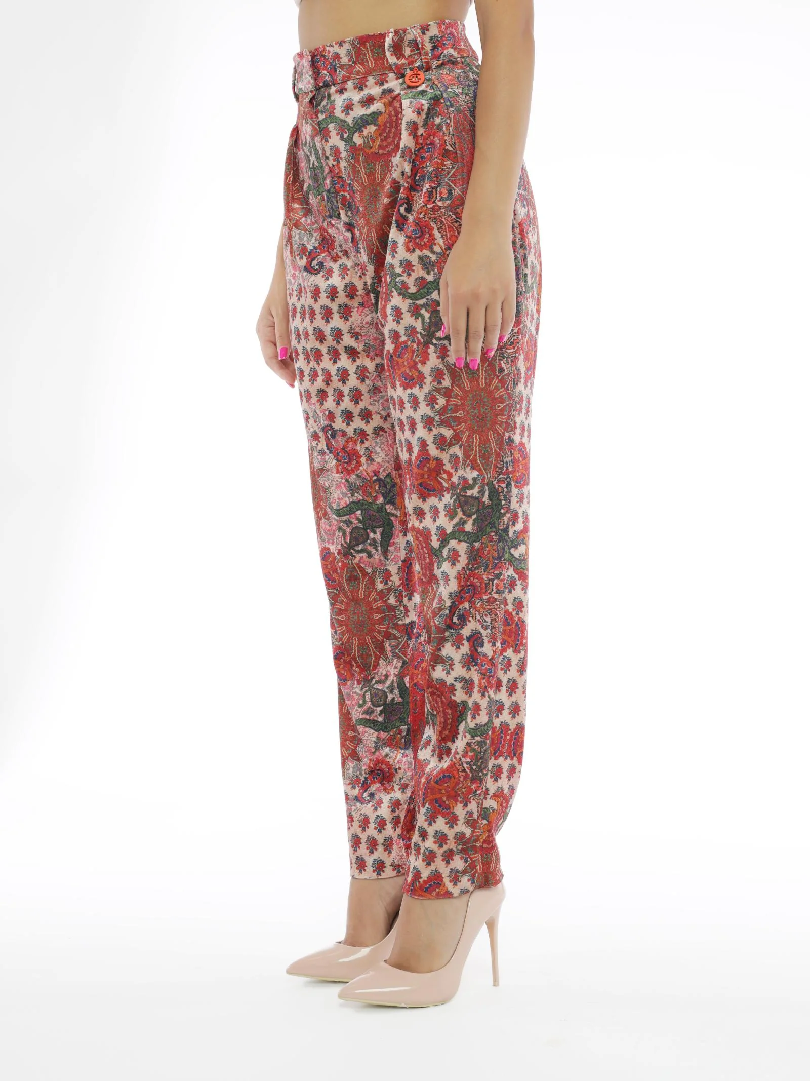 Pantalone dritto in velluto multicolor - Image 2
