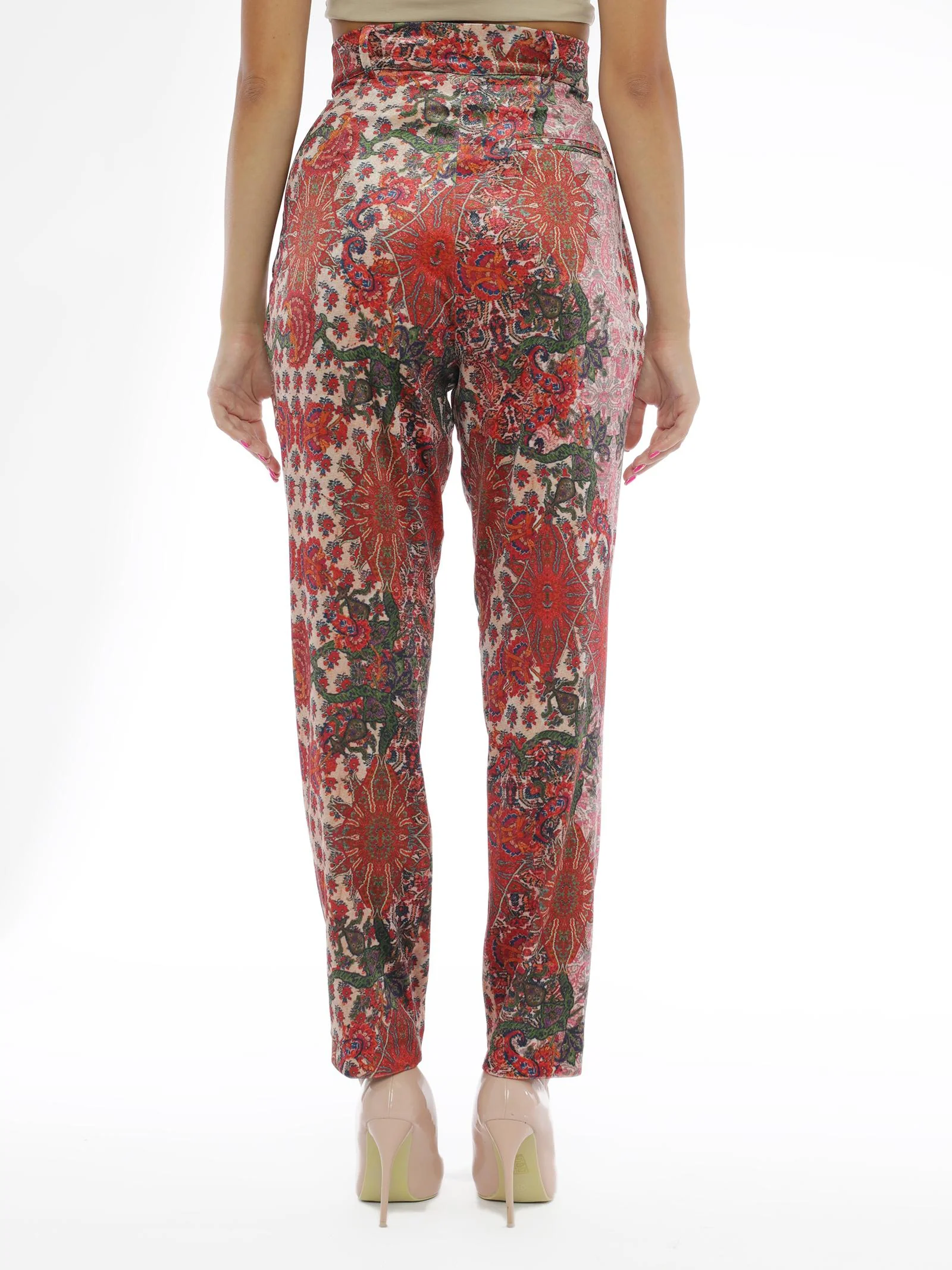 Pantalone dritto in velluto multicolor - Image 3
