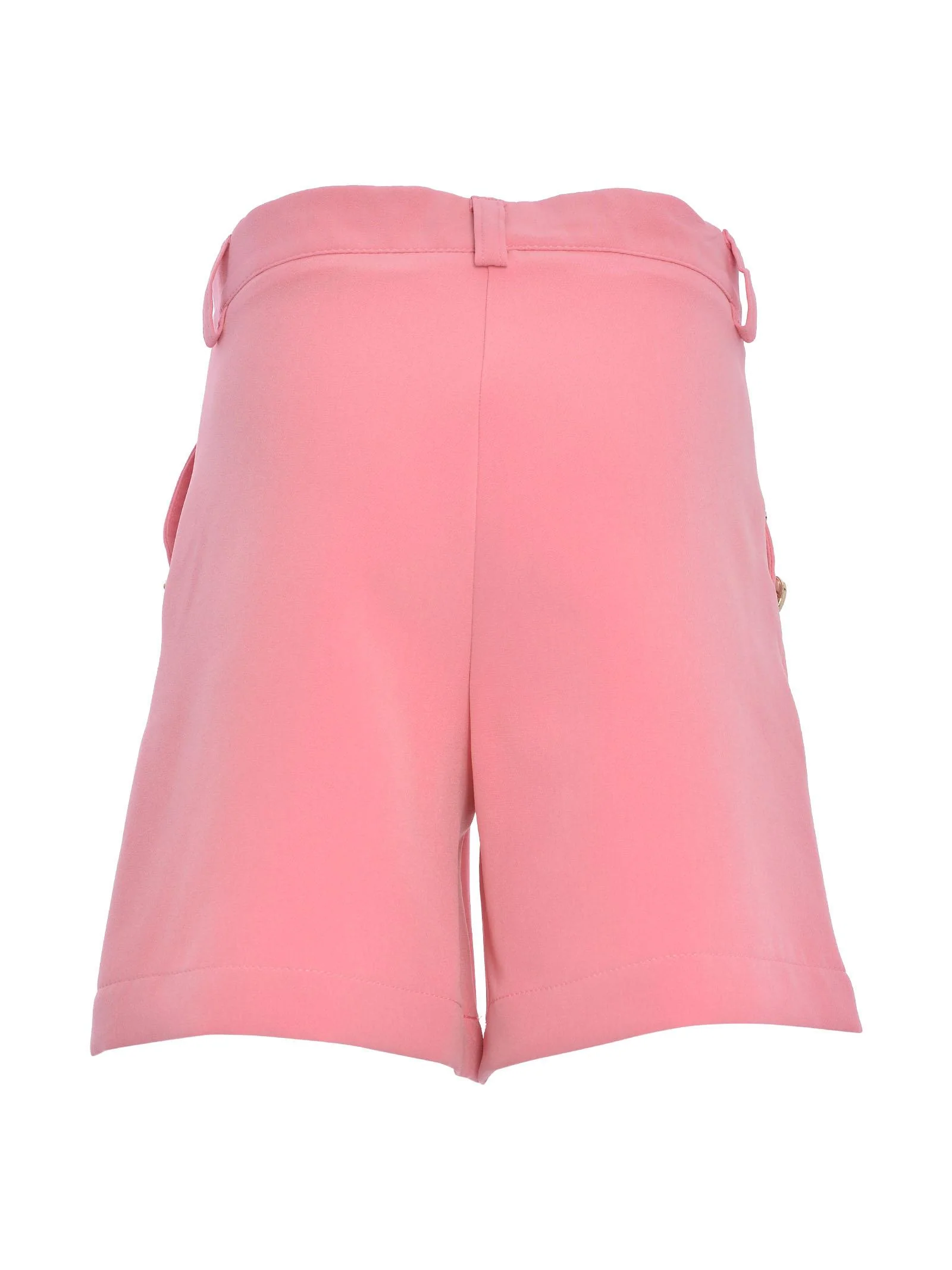 Shorts rosa con bottoni oro - Image 3