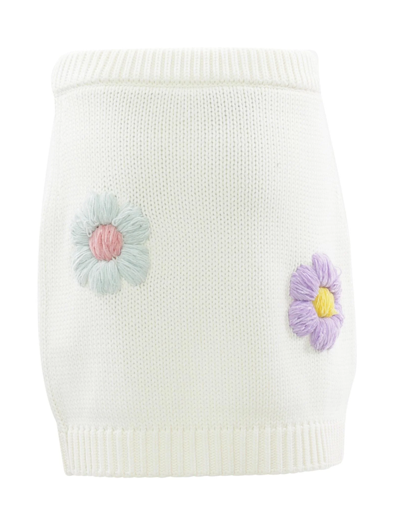 Gonna in maglia panna con applicazione - Image 3