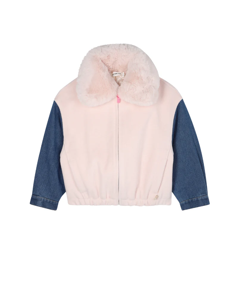 Giacca Billie Blush rosa cipria con maniche in denim
