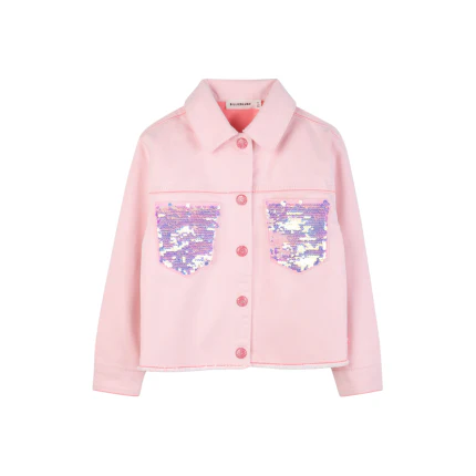 Giacca Billie Blush rosa con tasconi in paillettes