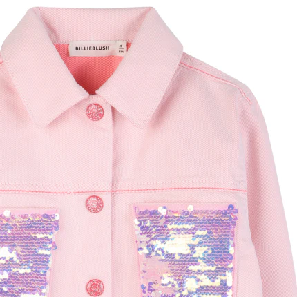 Giacca Billie Blush rosa con tasconi in paillettes - Image 3