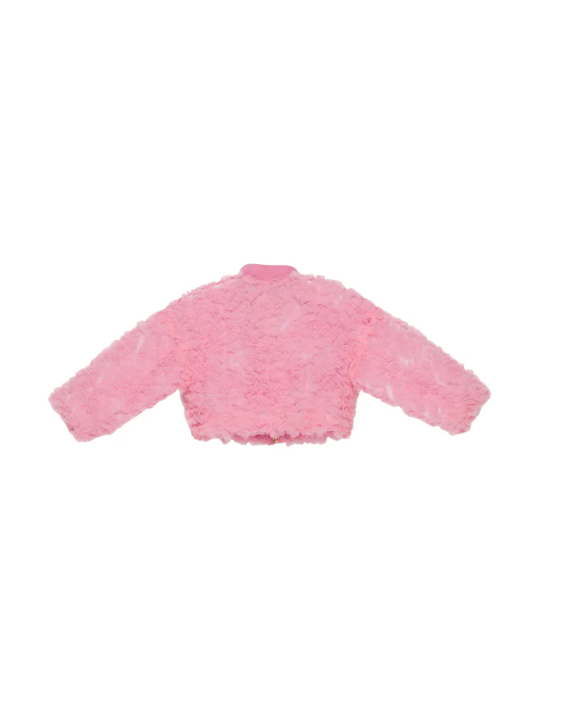 Giacca bomber Miss Grant rosa in ecopelliccia - Image 2