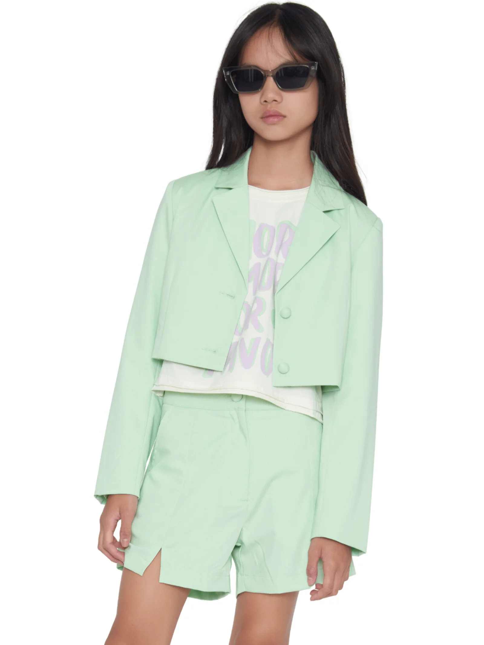Giacca cropped Tobetoo verde menta - Image 2