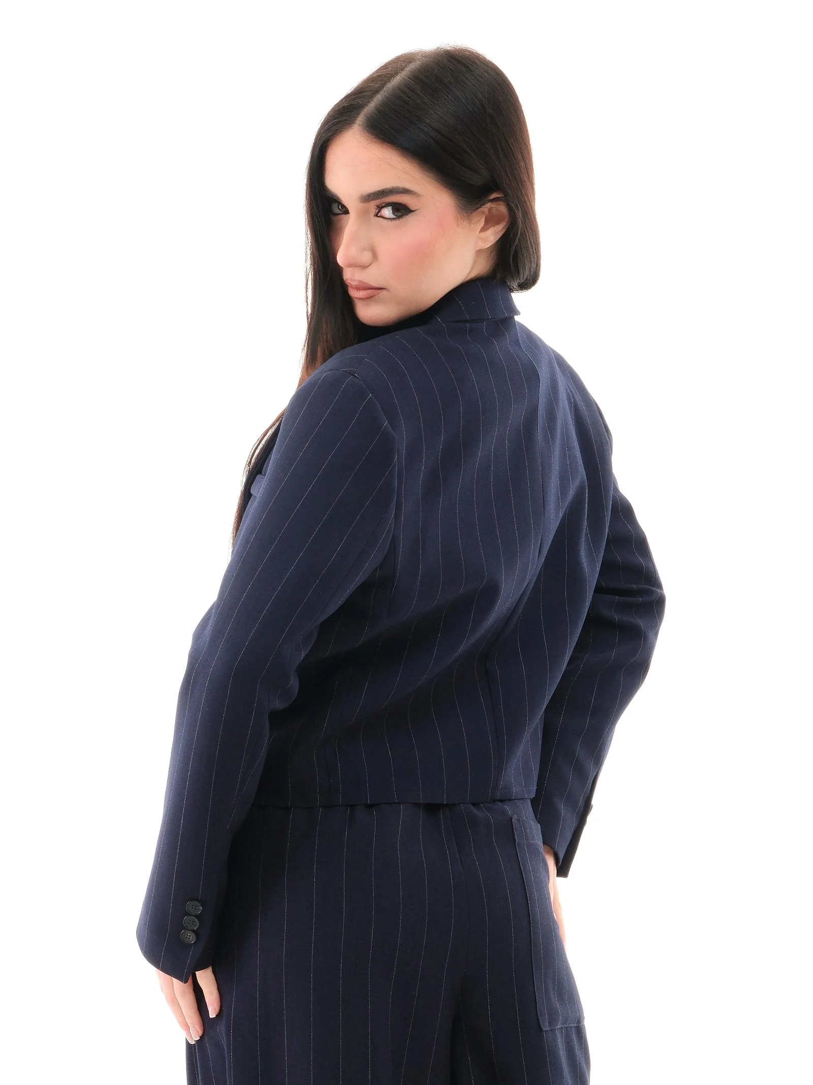 Giacca cropped Vicolo blu navy - Image 3