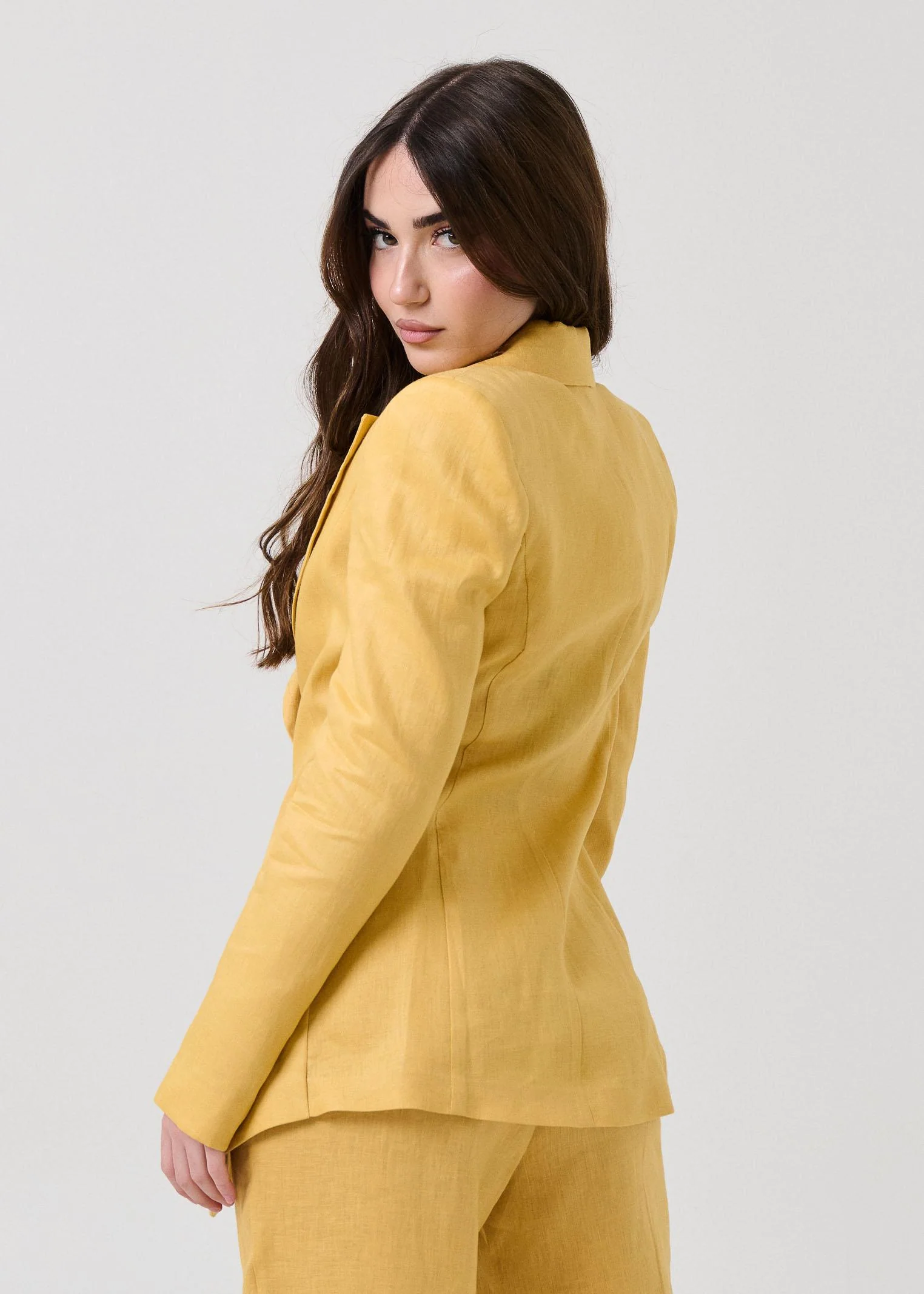 Giacca in lino Bohemian Vì giallo mostarda - Image 4