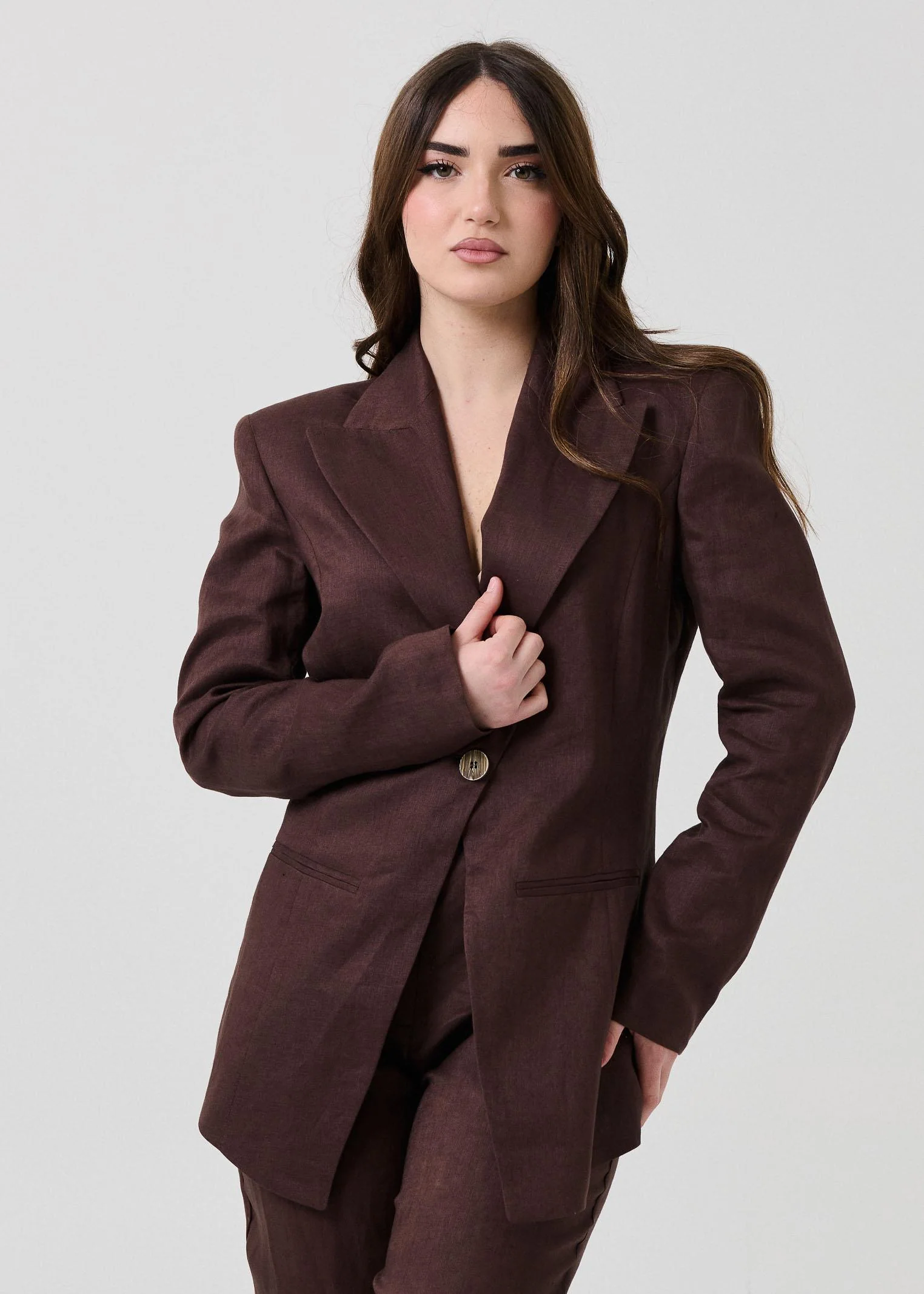 Giacca in lino Bohemian Vì marrone