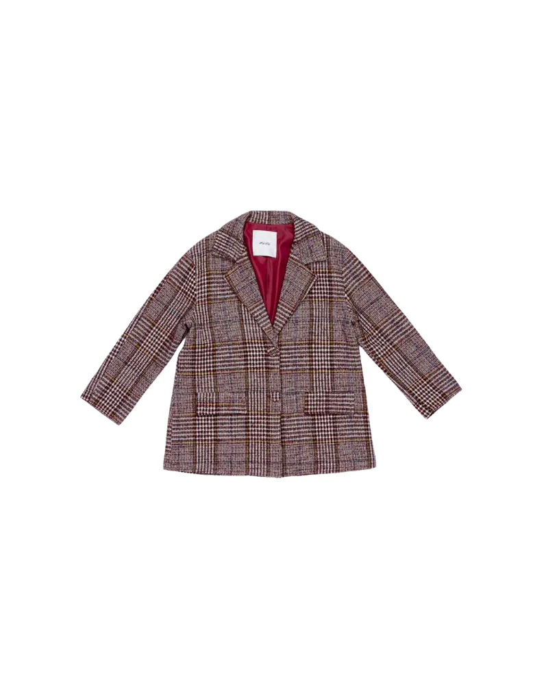 Giacca monopetto Lulù Miss Grand bordeaux scozzese
